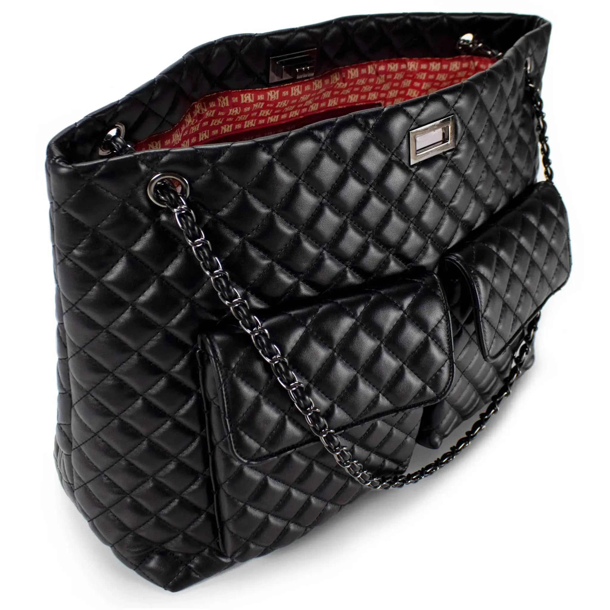 Diana Quilted Vegan Leather Weekender Duffel Bag - Image 6