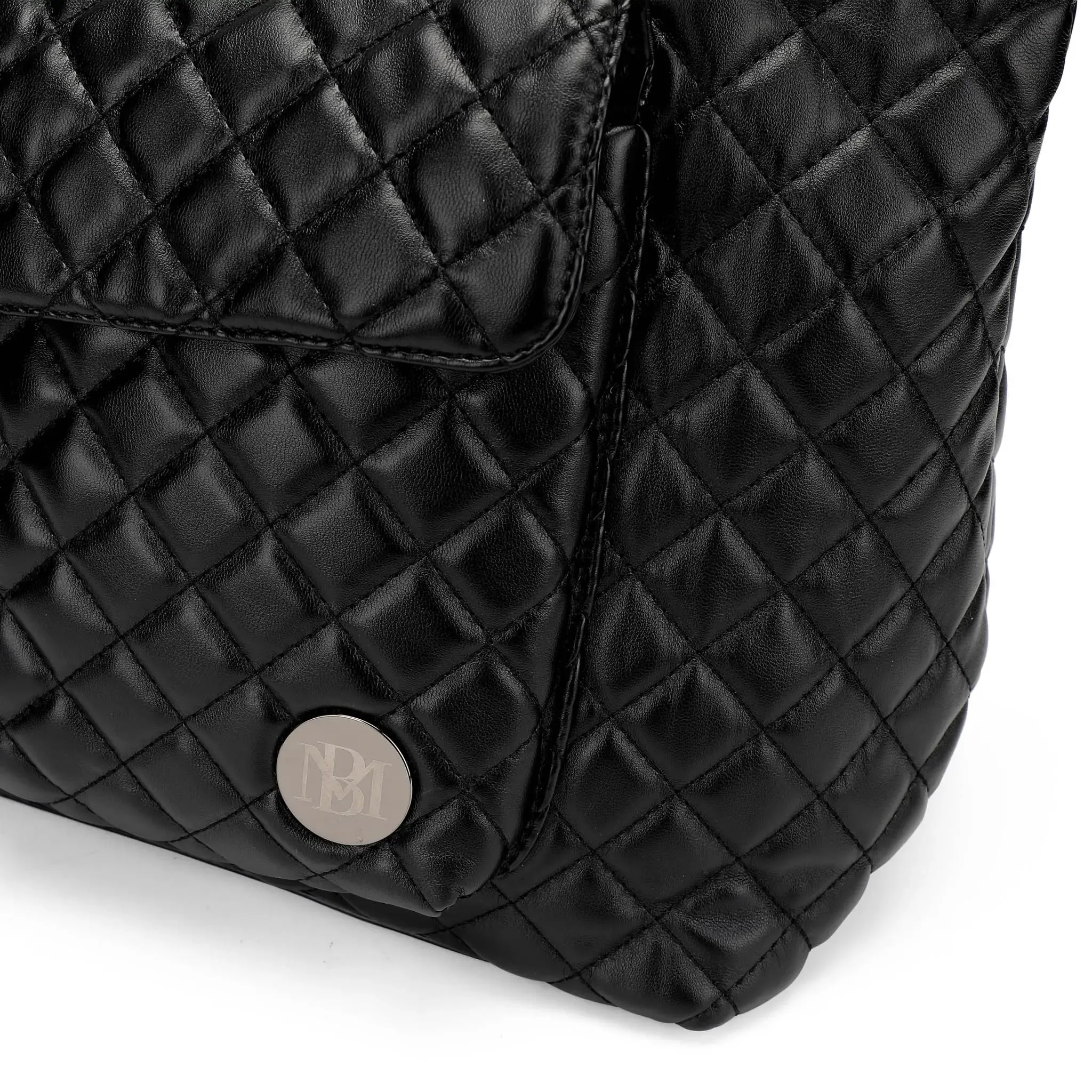 Diana Quilted Vegan Leather Weekender Duffel Bag - Image 9