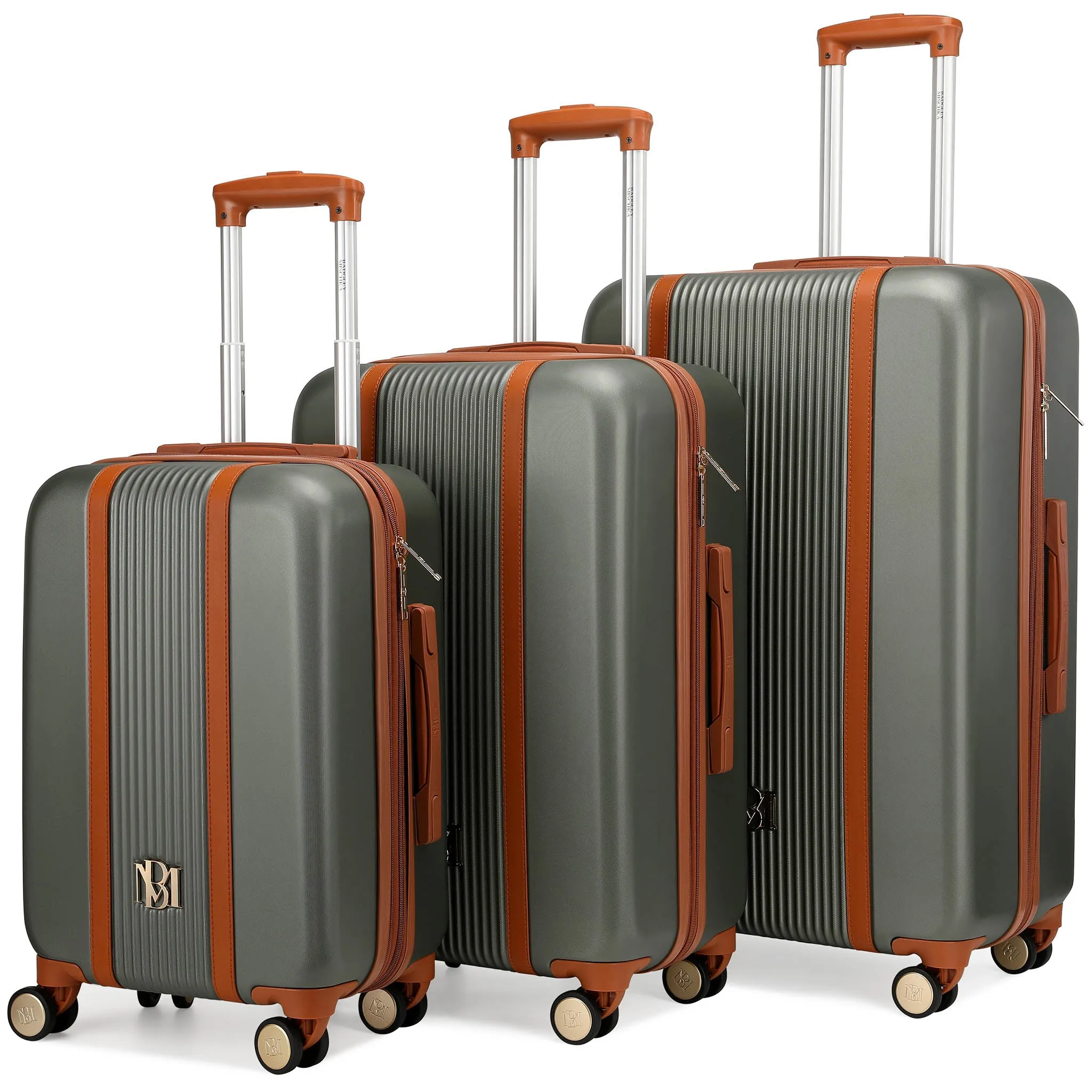 Mia 3 Piece Expandable Retro Luggage Set - Image 15