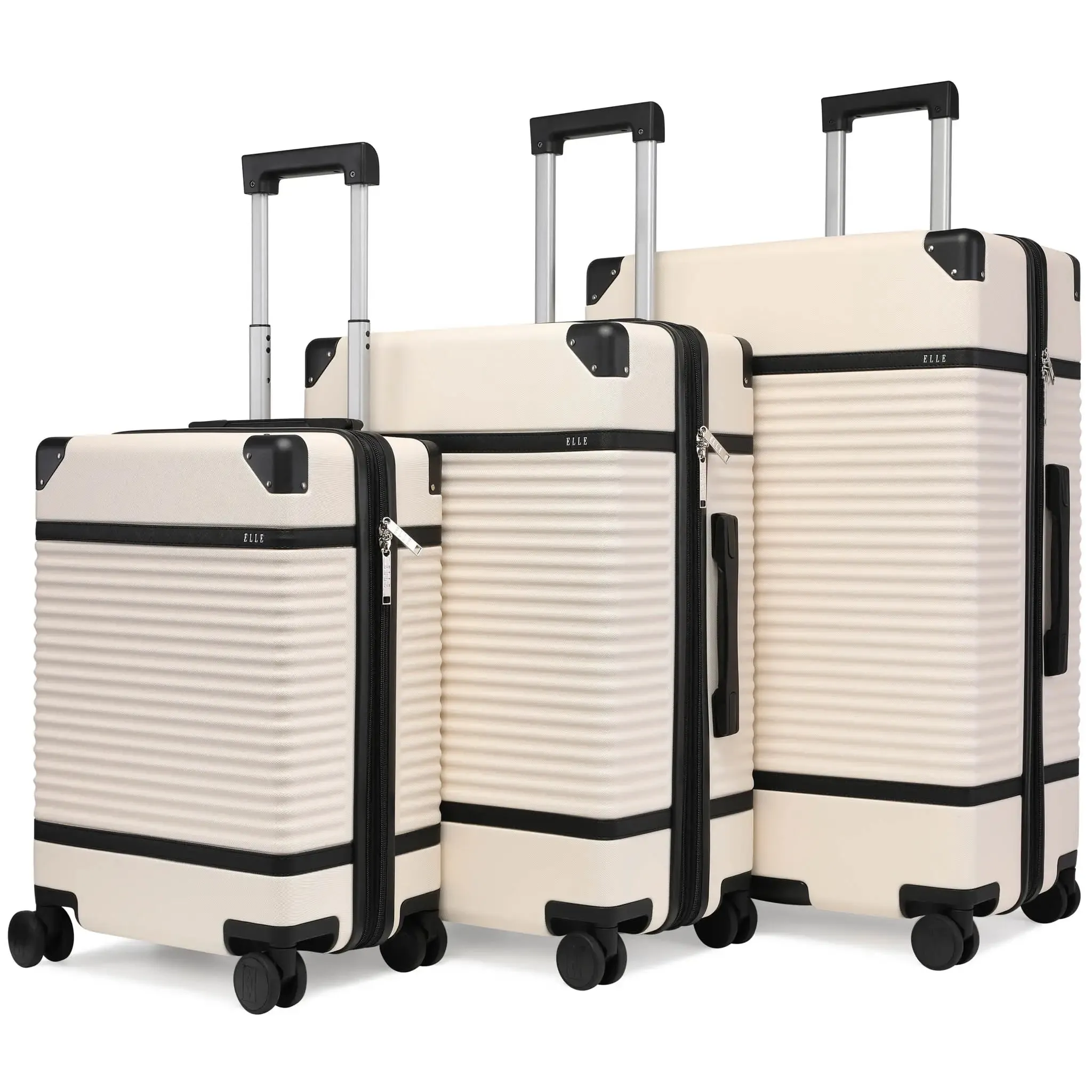 Belleville 3 Piece Expandable Retro Luggage Set - Image 19