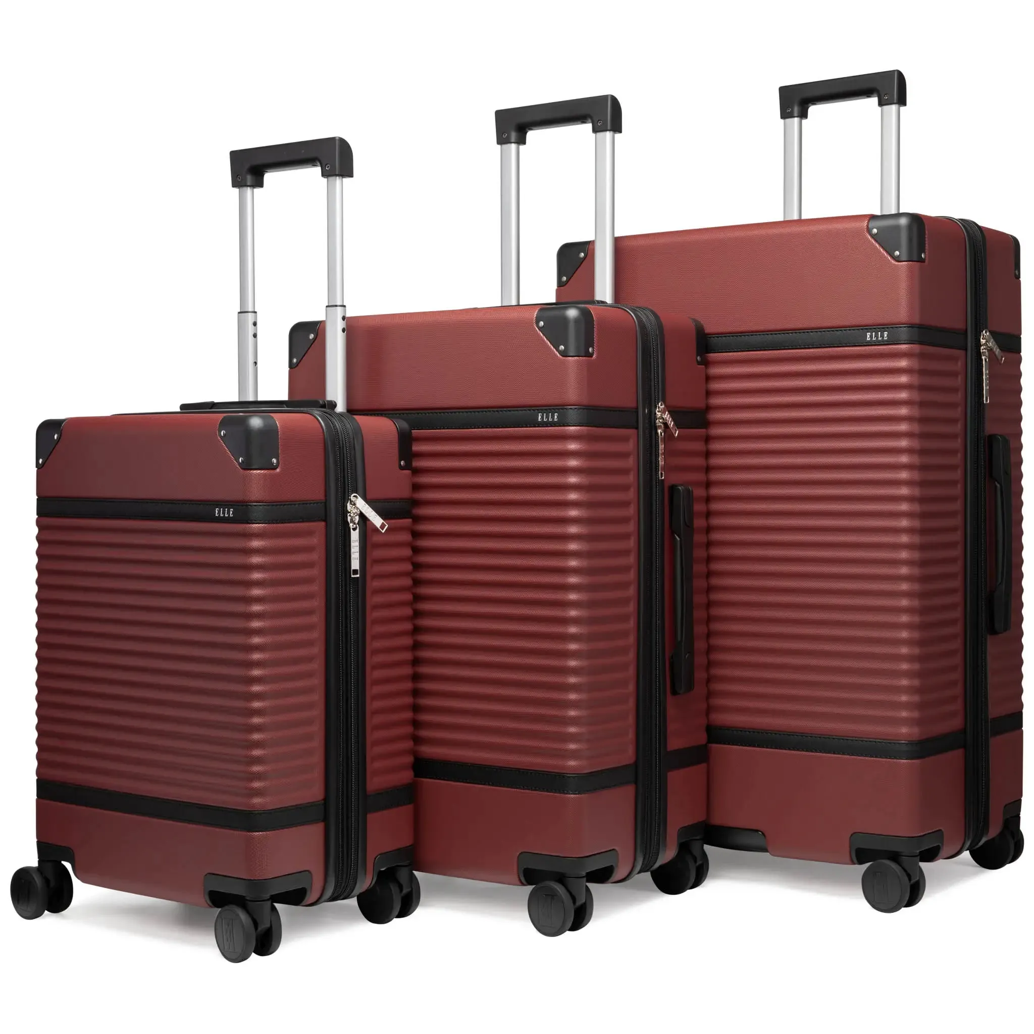 Belleville 3 Piece Expandable Retro Luggage Set - Image 21