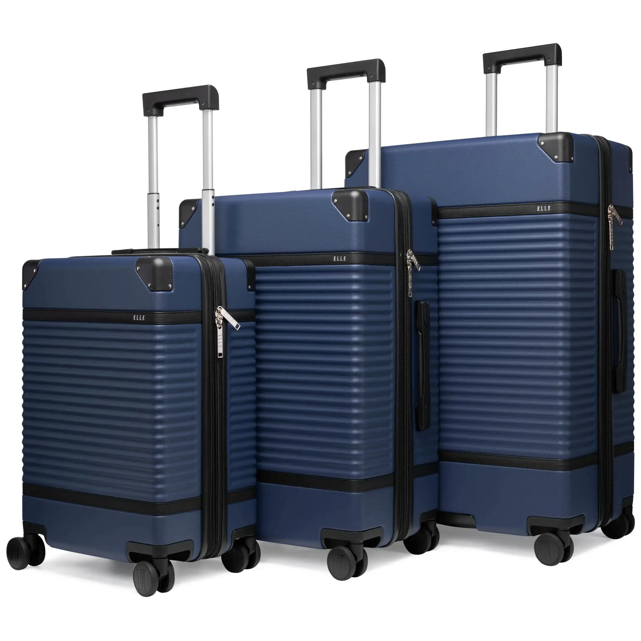 Belleville 3 Piece Expandable Retro Luggage Set - Image 23