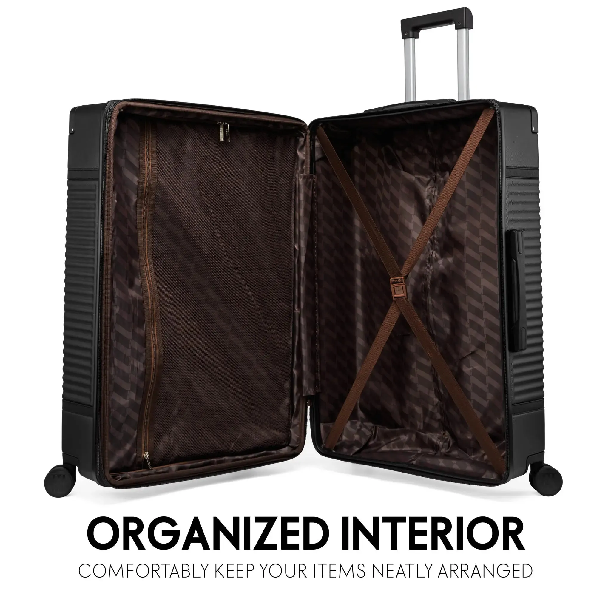Belleville 3 Piece Expandable Retro Luggage Set - Image 3