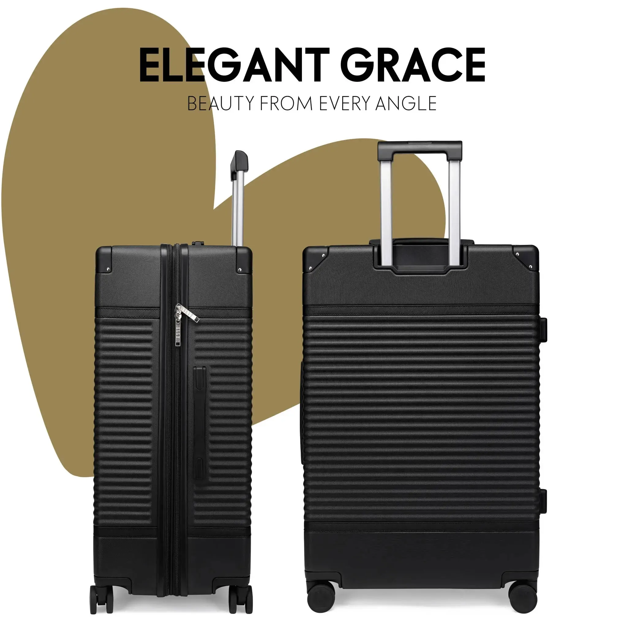 Belleville 3 Piece Expandable Retro Luggage Set - Image 7