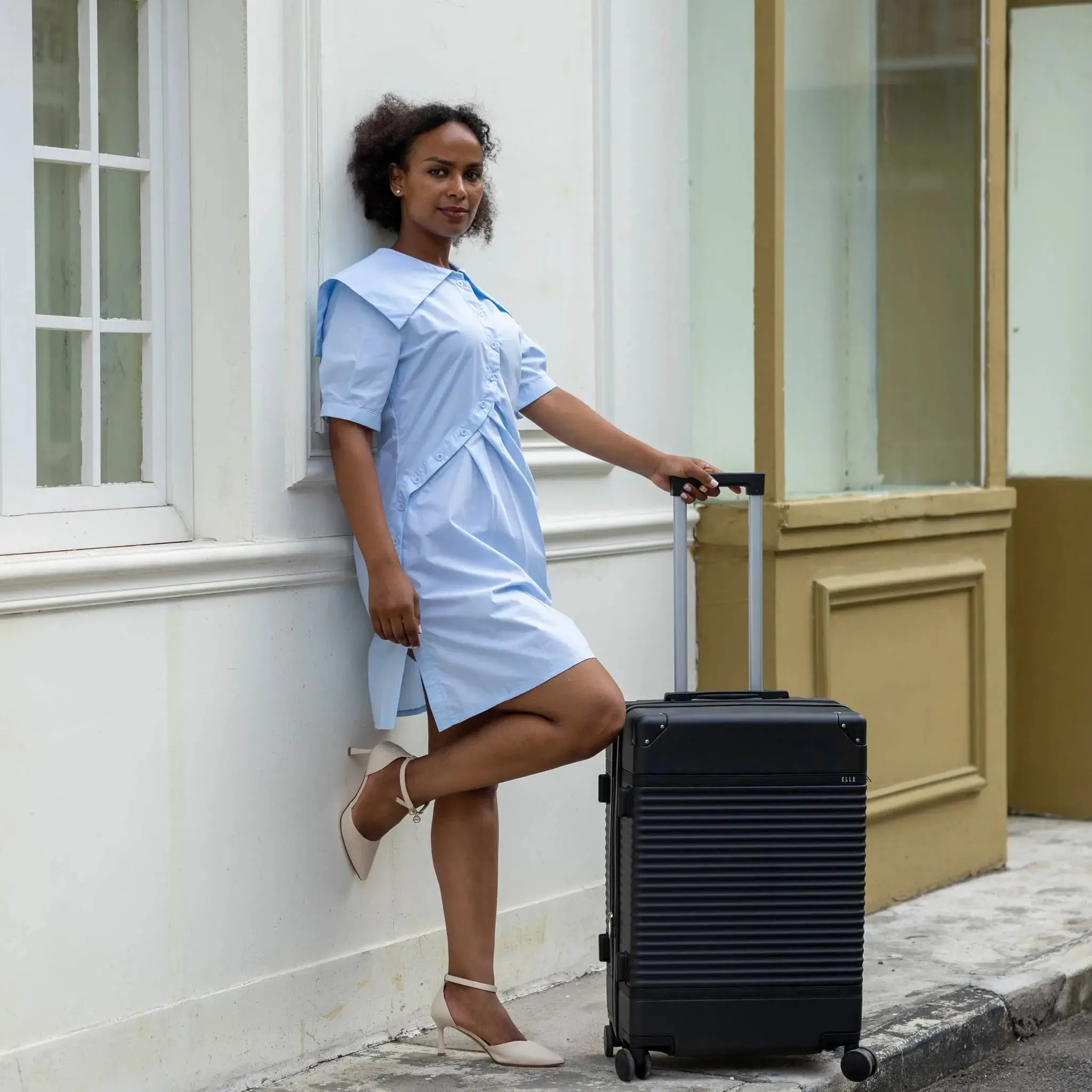 Belleville 3 Piece Expandable Retro Luggage Set - Image 8