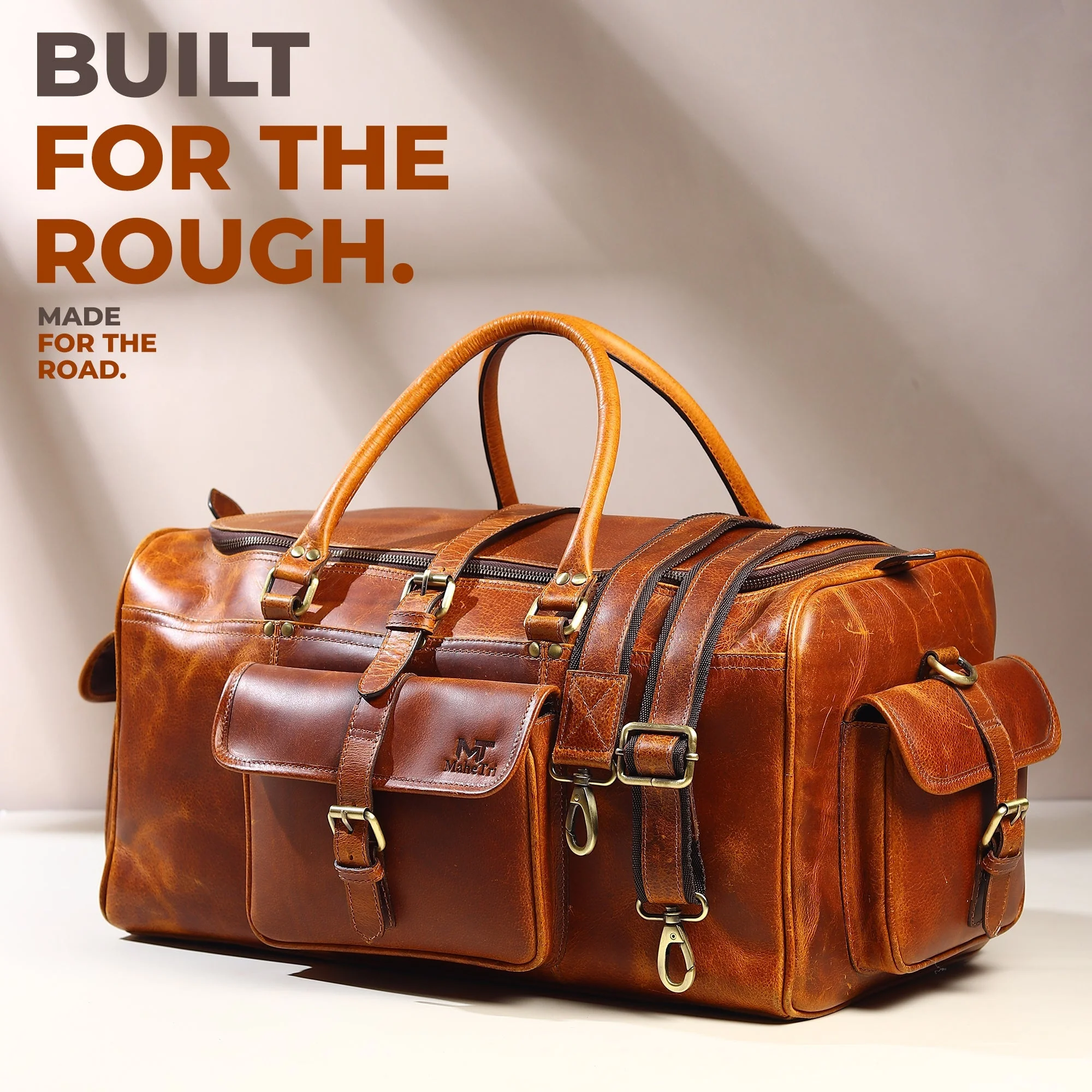 Berlin Leather Weekender Duffle Bag - Image 3