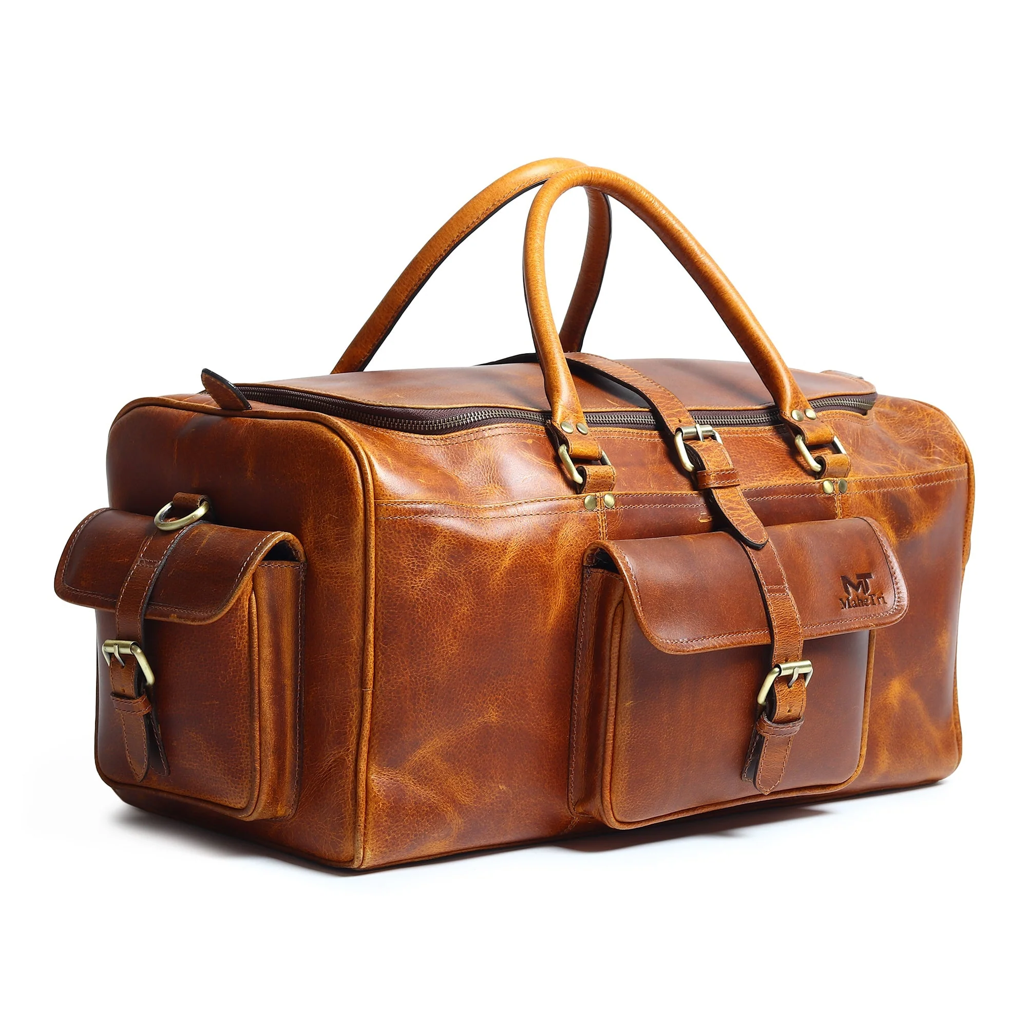 Berlin Leather Weekender Duffle Bag - Image 7