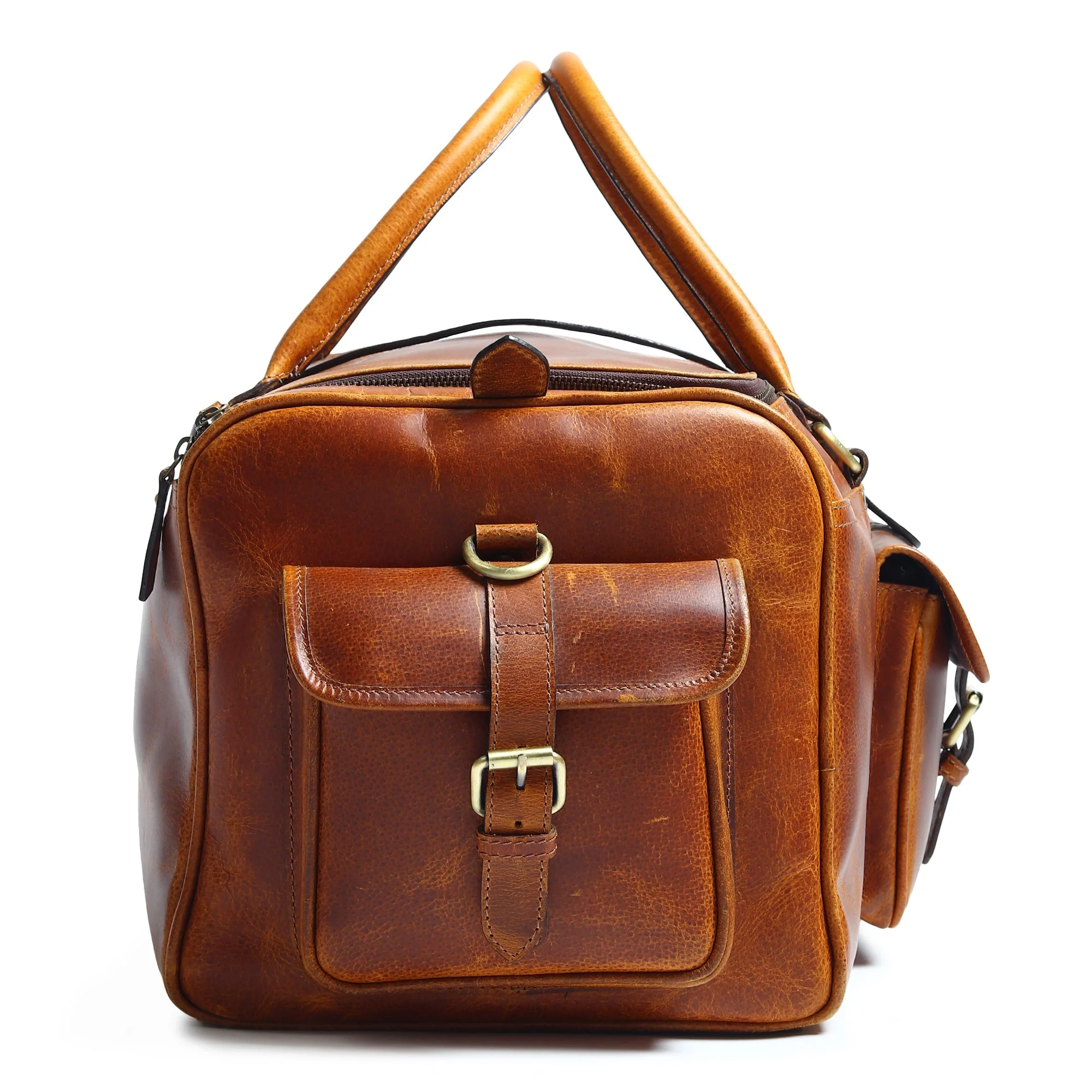 Berlin Leather Weekender Duffle Bag - Image 8