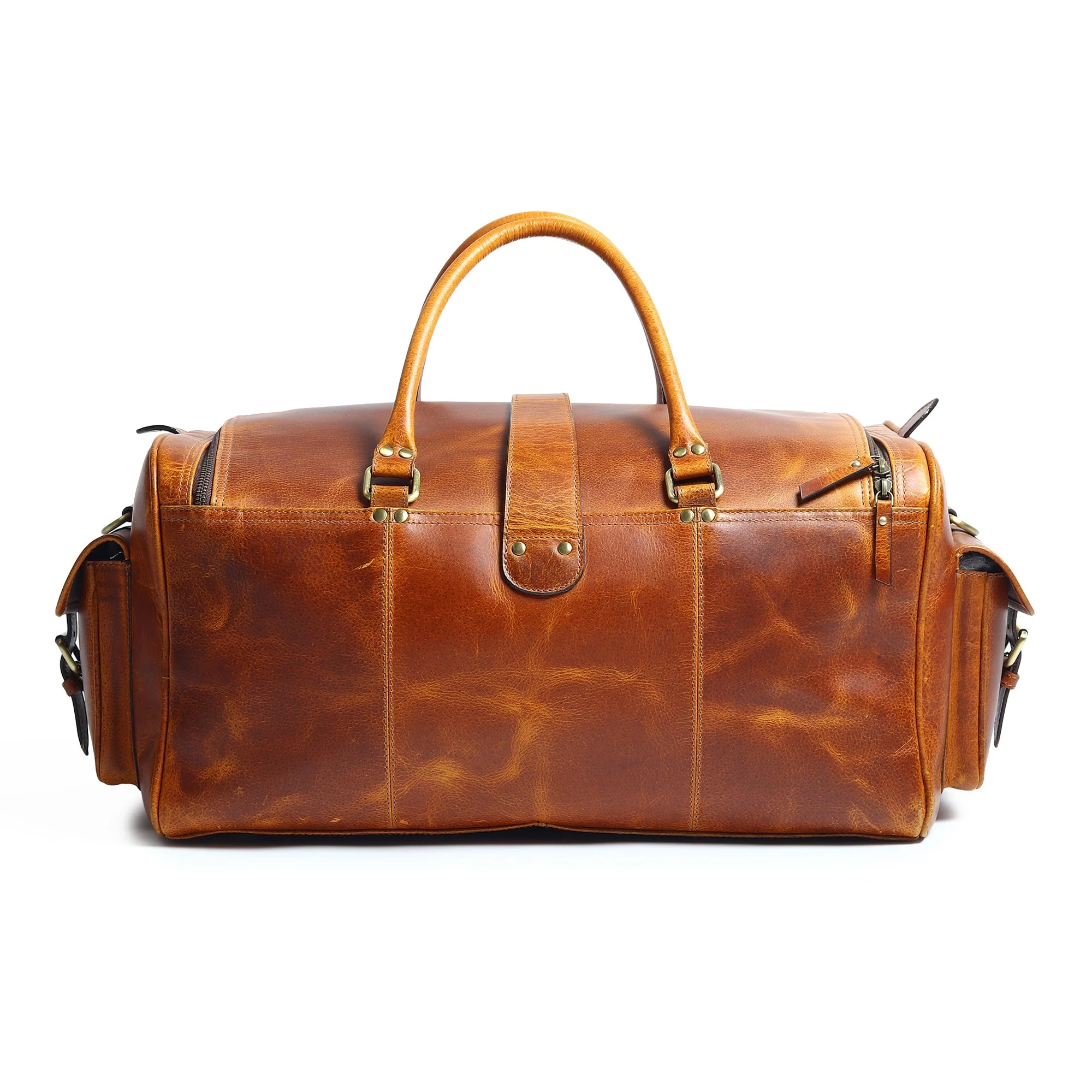 Berlin Leather Weekender Duffle Bag - Image 9