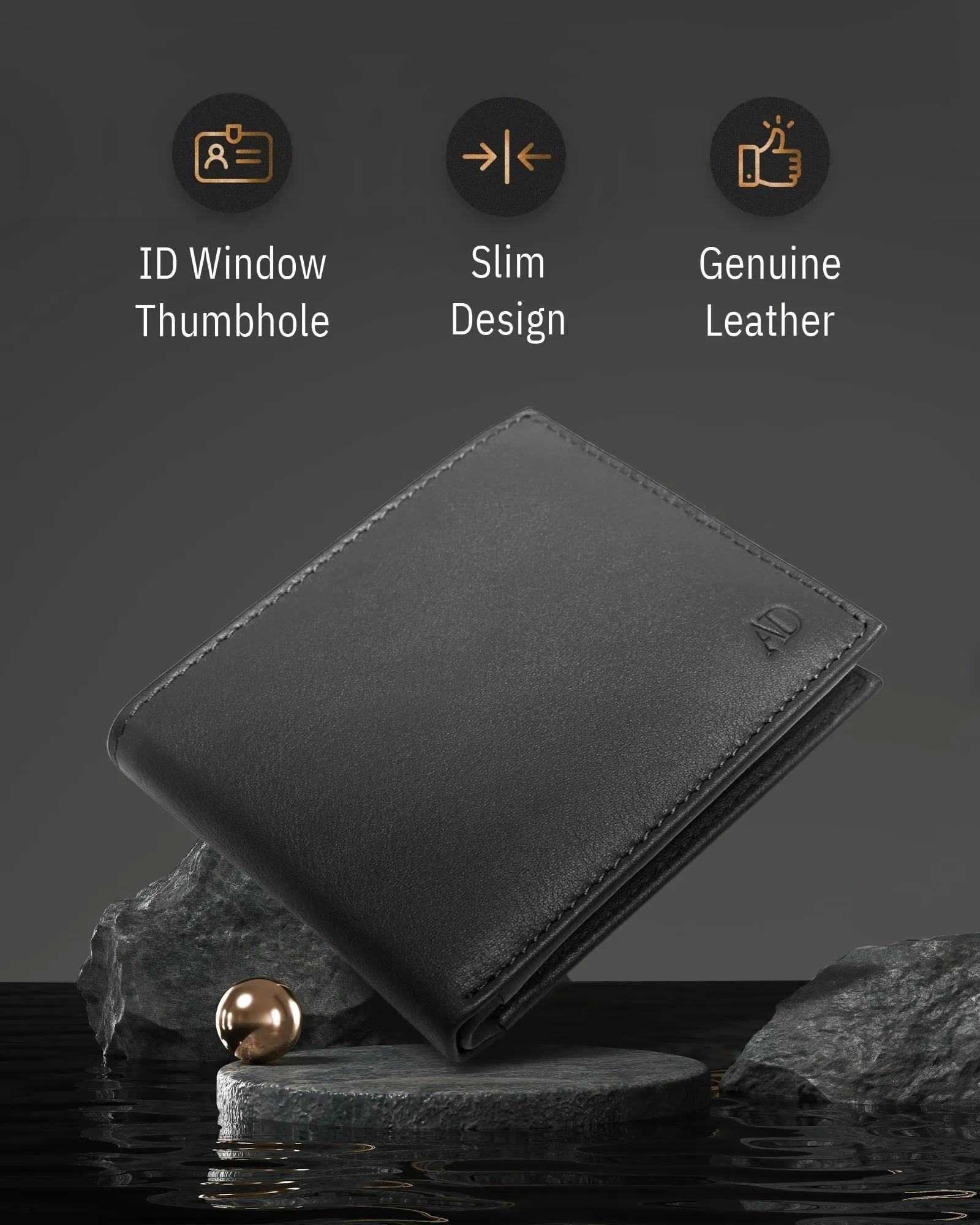 Leather Bifold Wallet with Flip-Up ID Window - Image 10
