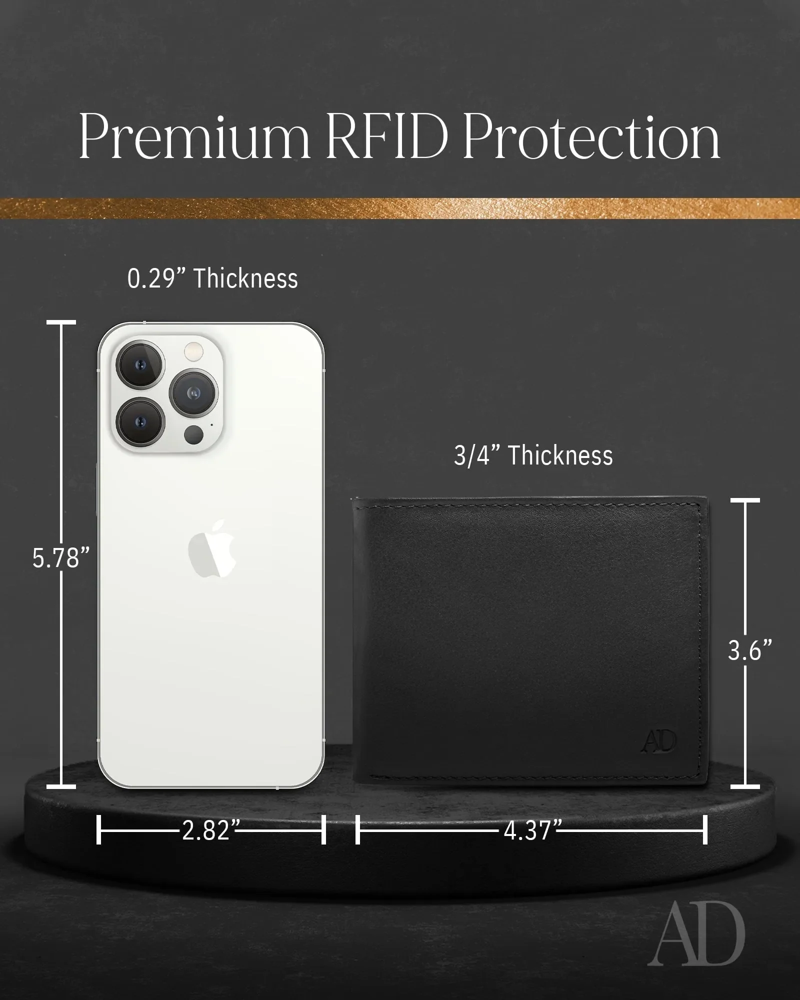 Leather Bifold Wallet with Flip-Up ID Window - Image 12