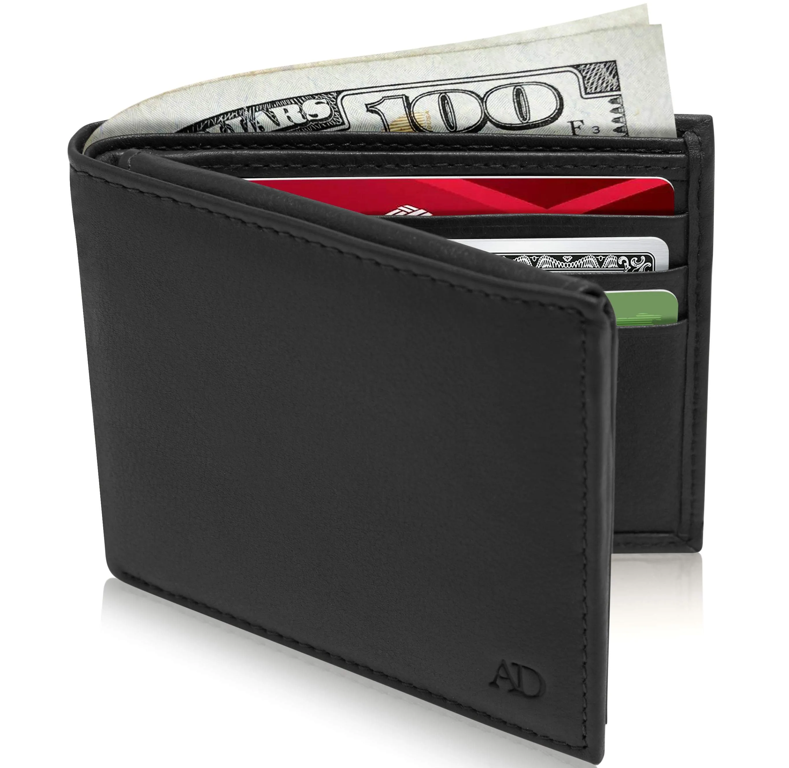 Leather Bifold Wallet with Flip-Up ID Window - Image 15