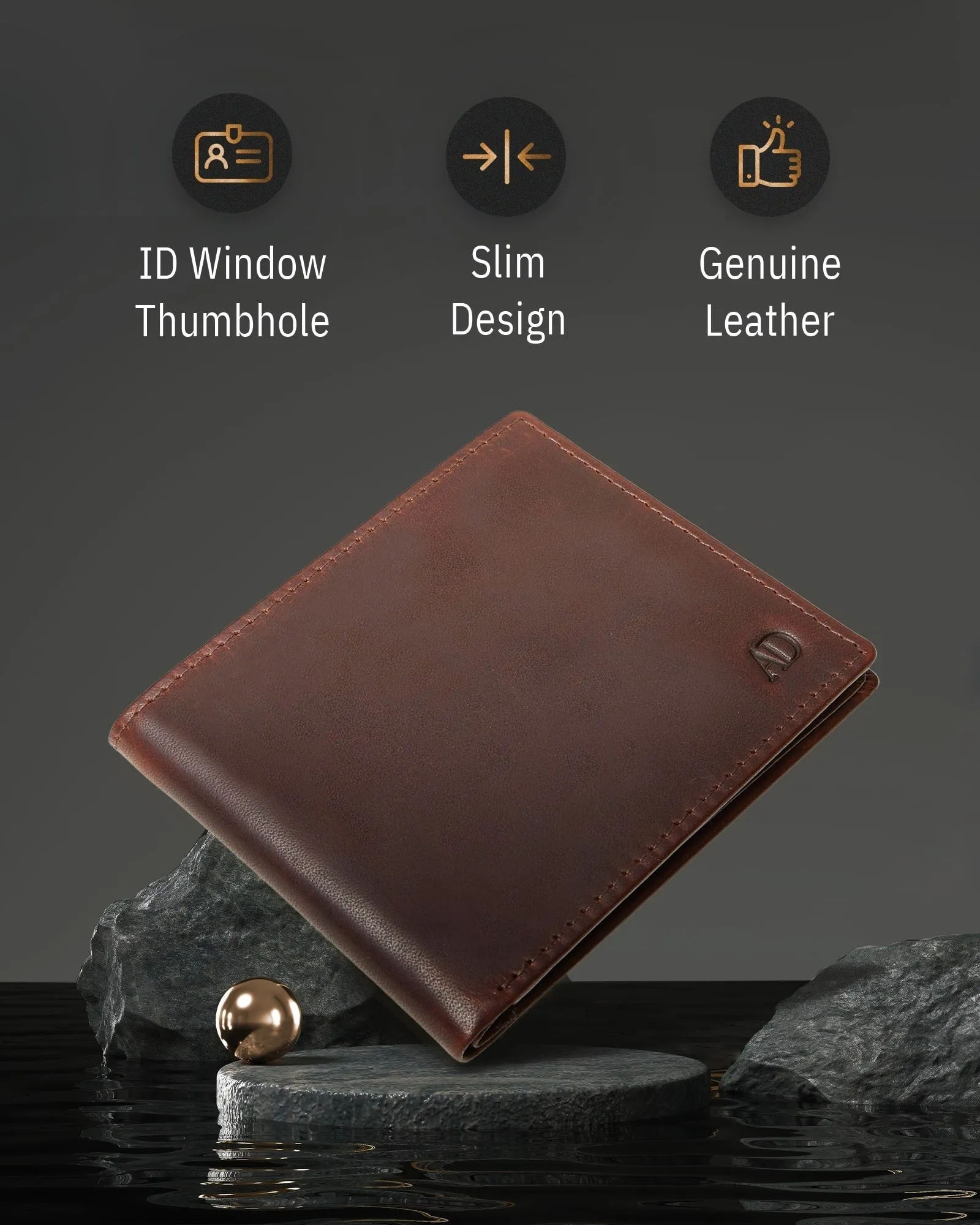 Leather Bifold Wallet with Flip-Up ID Window - Image 16