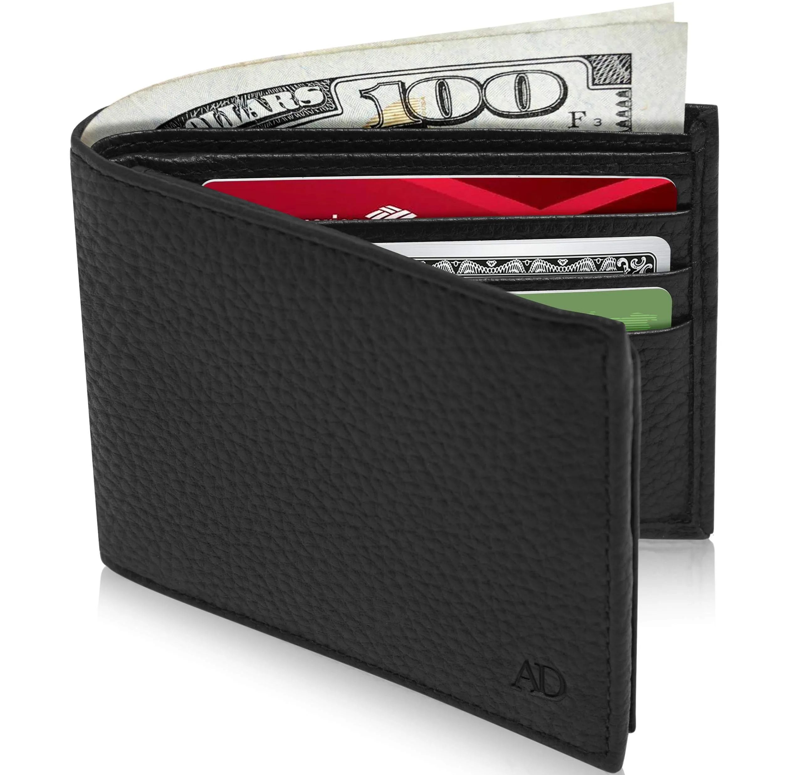 Leather Bifold Wallet with Flip-Up ID Window - Image 21