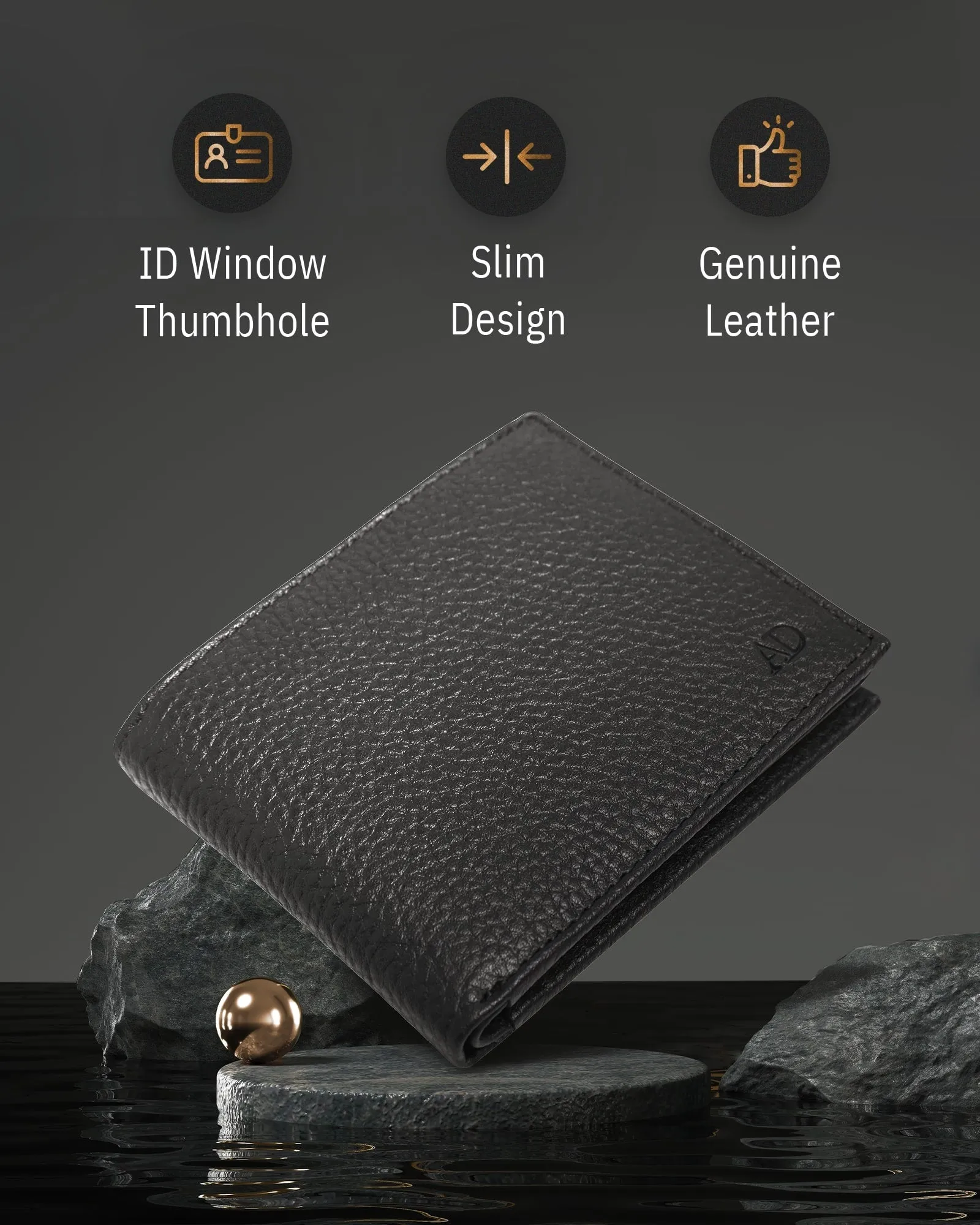Leather Bifold Wallet with Flip-Up ID Window - Image 22