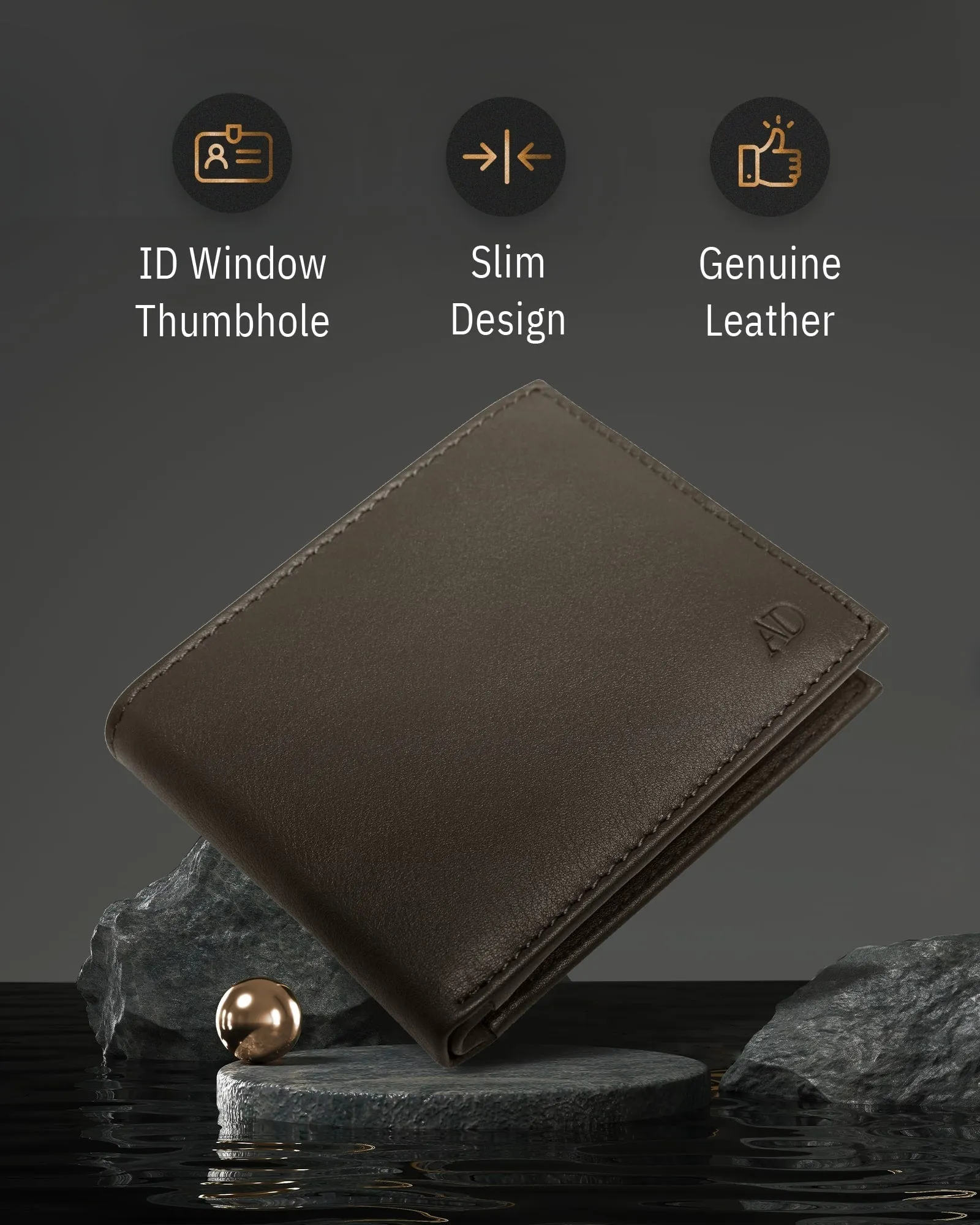 Leather Bifold Wallet with Flip-Up ID Window - Image 30