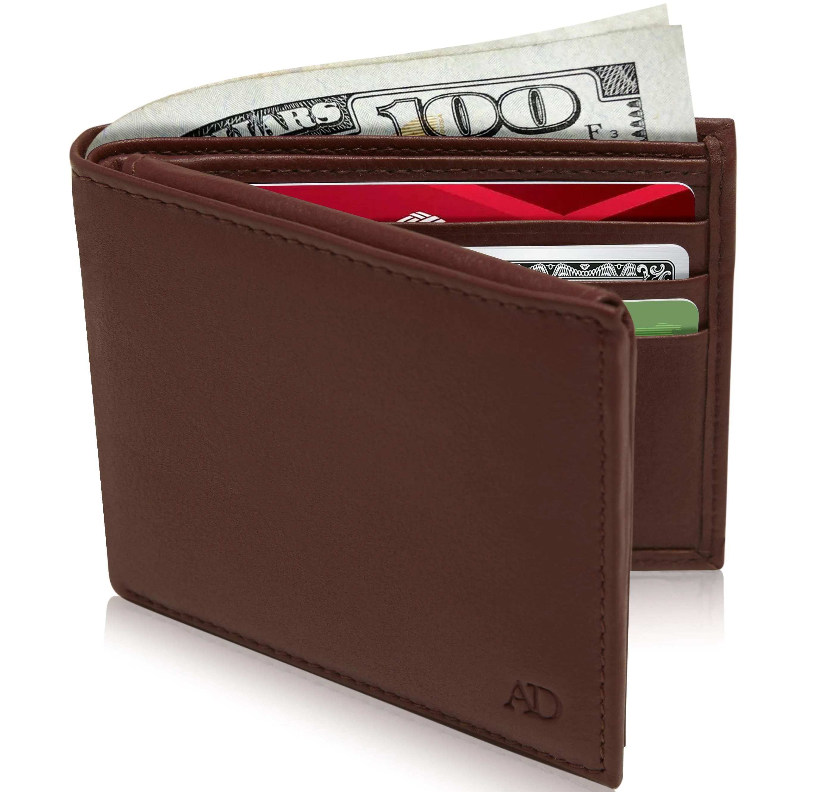 Leather Bifold Wallet with Flip-Up ID Window - Image 32