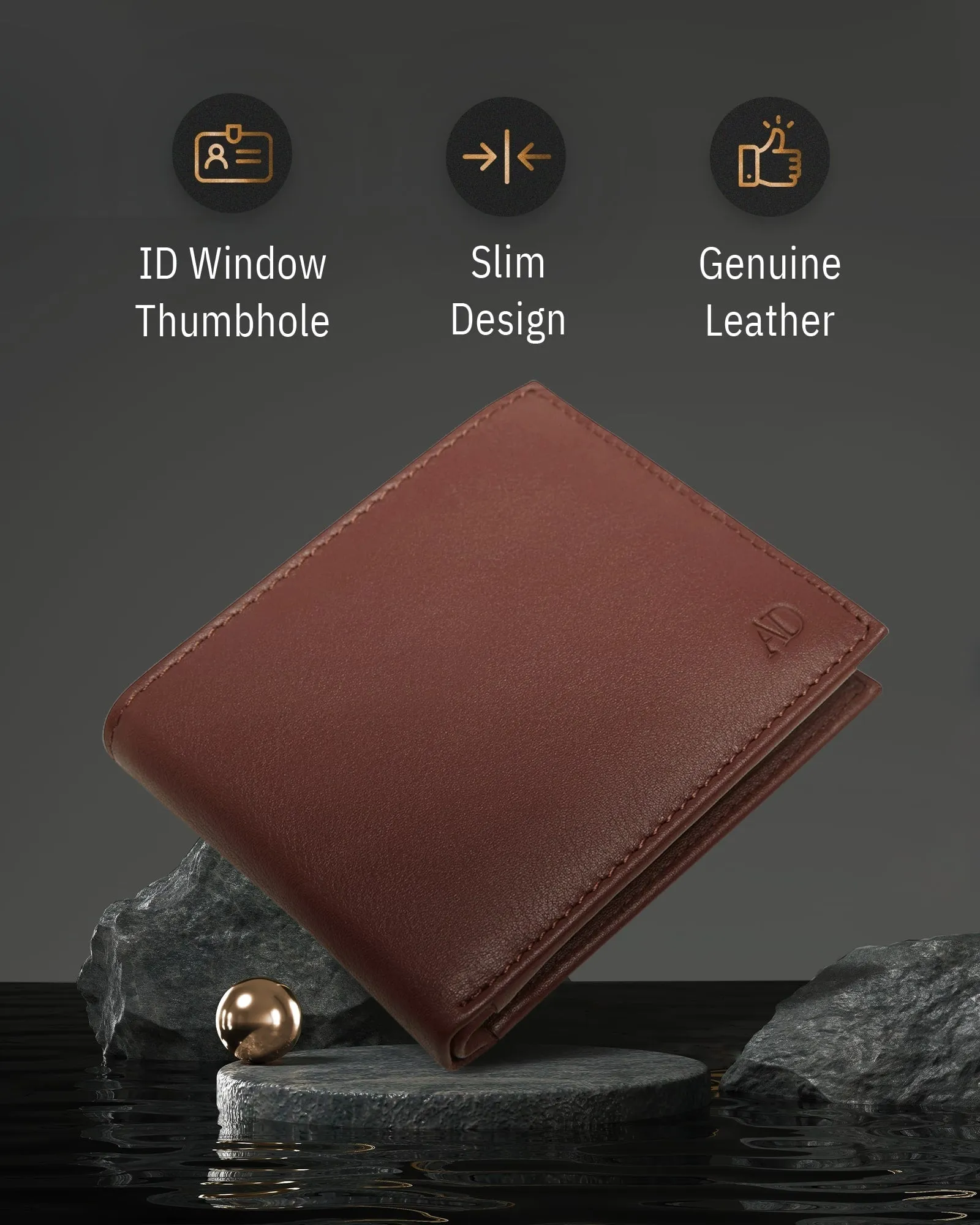 Leather Bifold Wallet with Flip-Up ID Window - Image 36