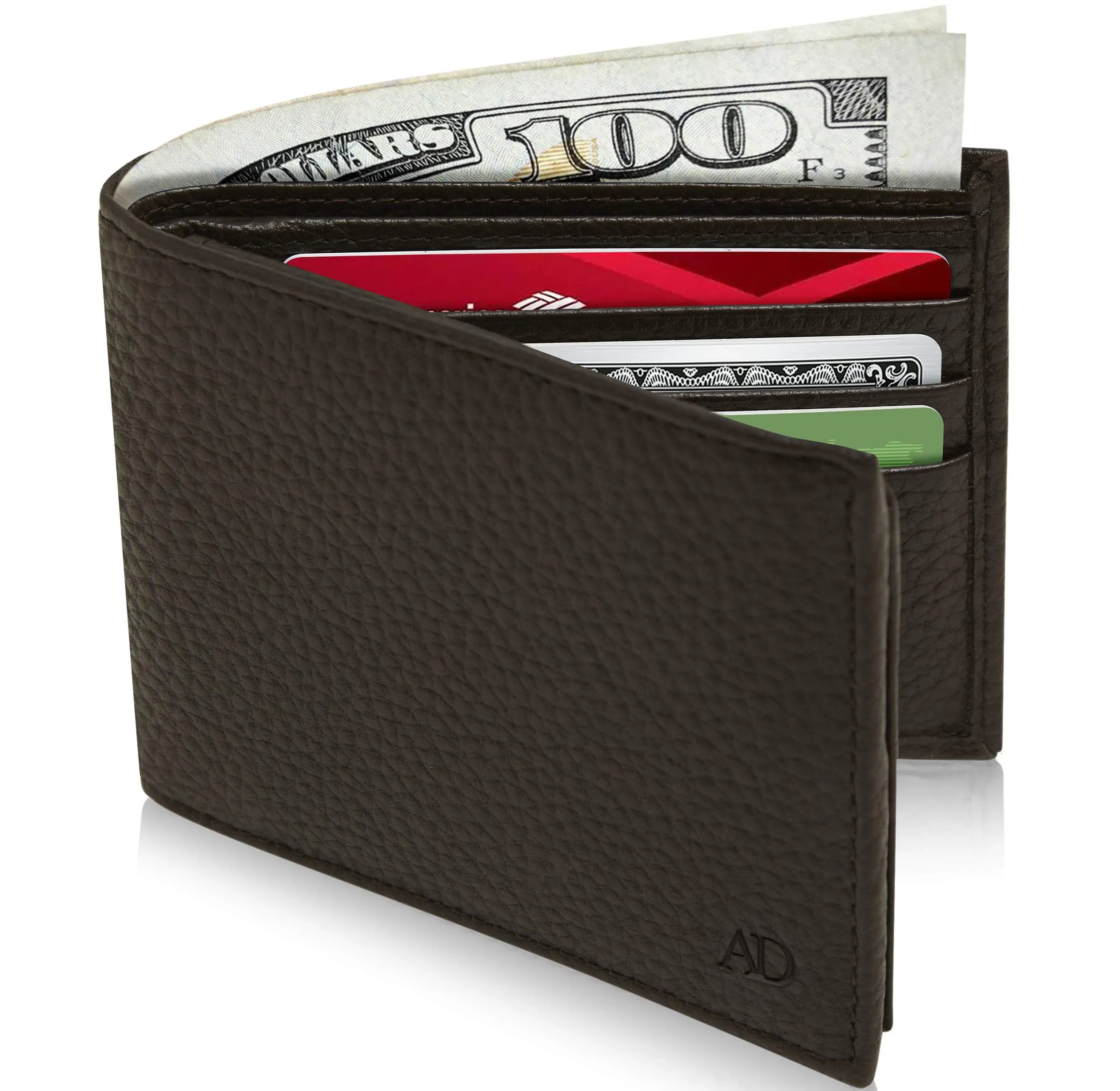 Leather Bifold Wallet with Flip-Up ID Window - Image 37