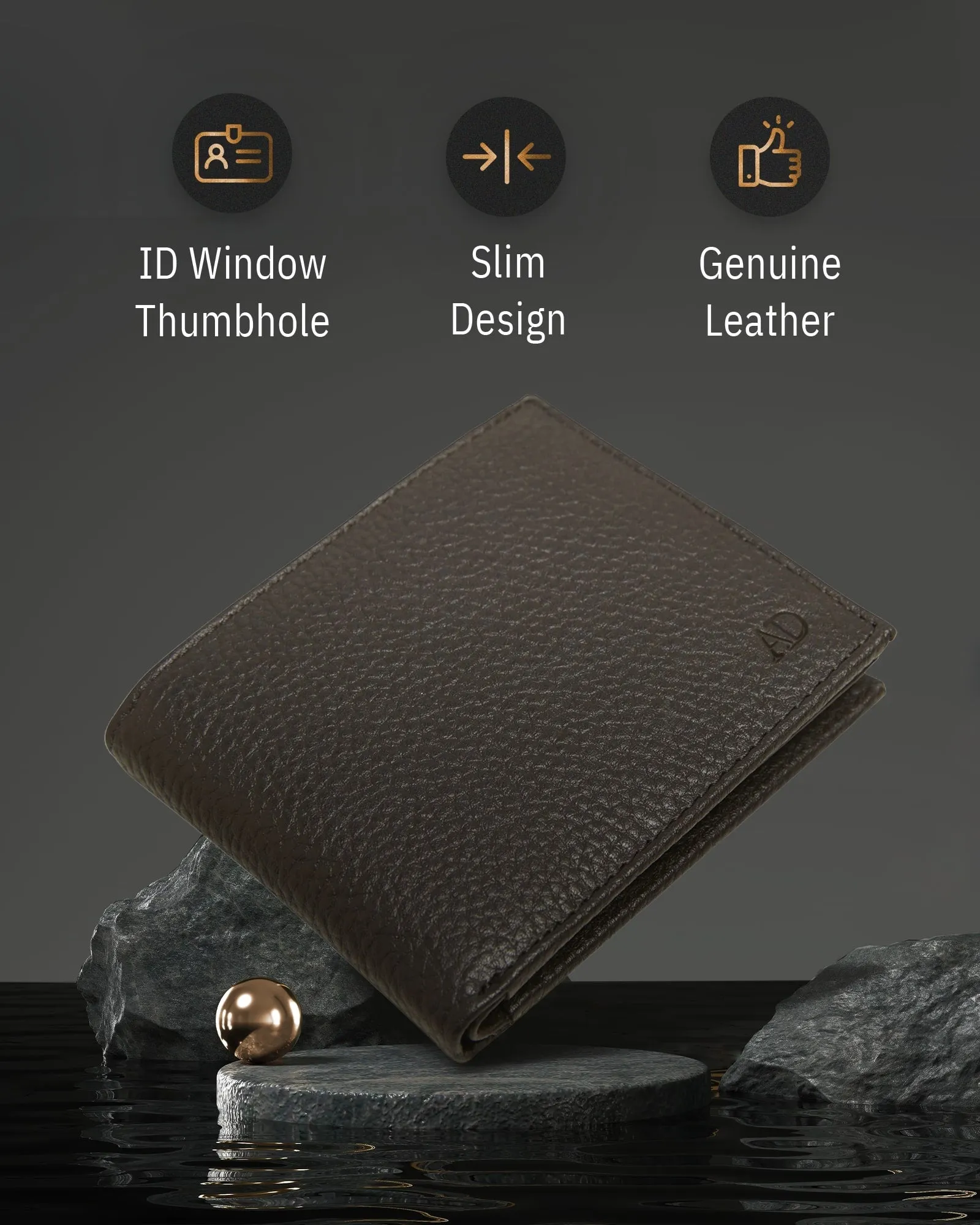 Leather Bifold Wallet with Flip-Up ID Window - Image 38