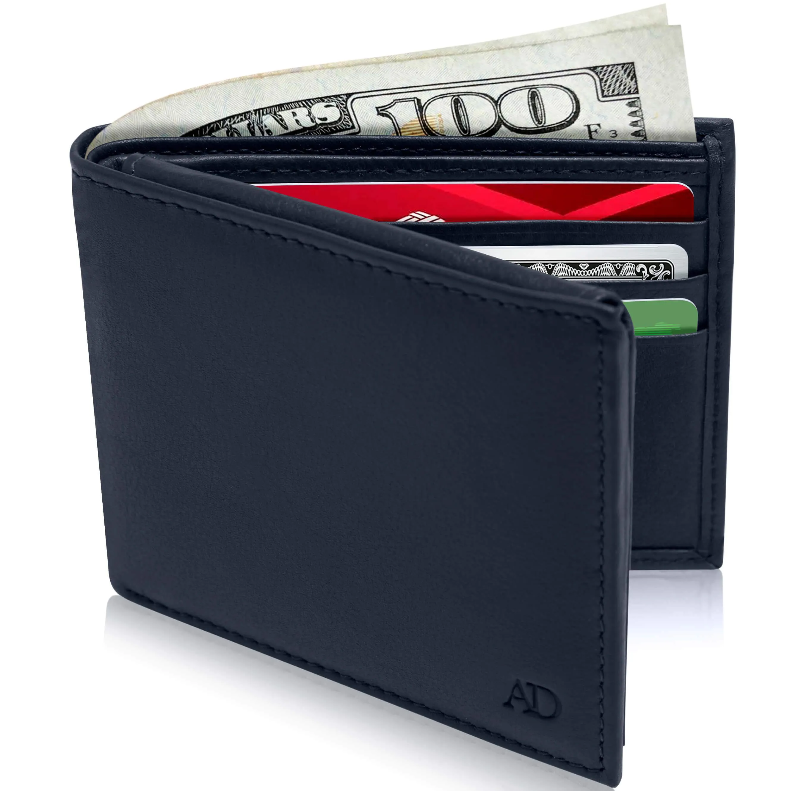 Leather Bifold Wallet with Flip-Up ID Window - Image 43