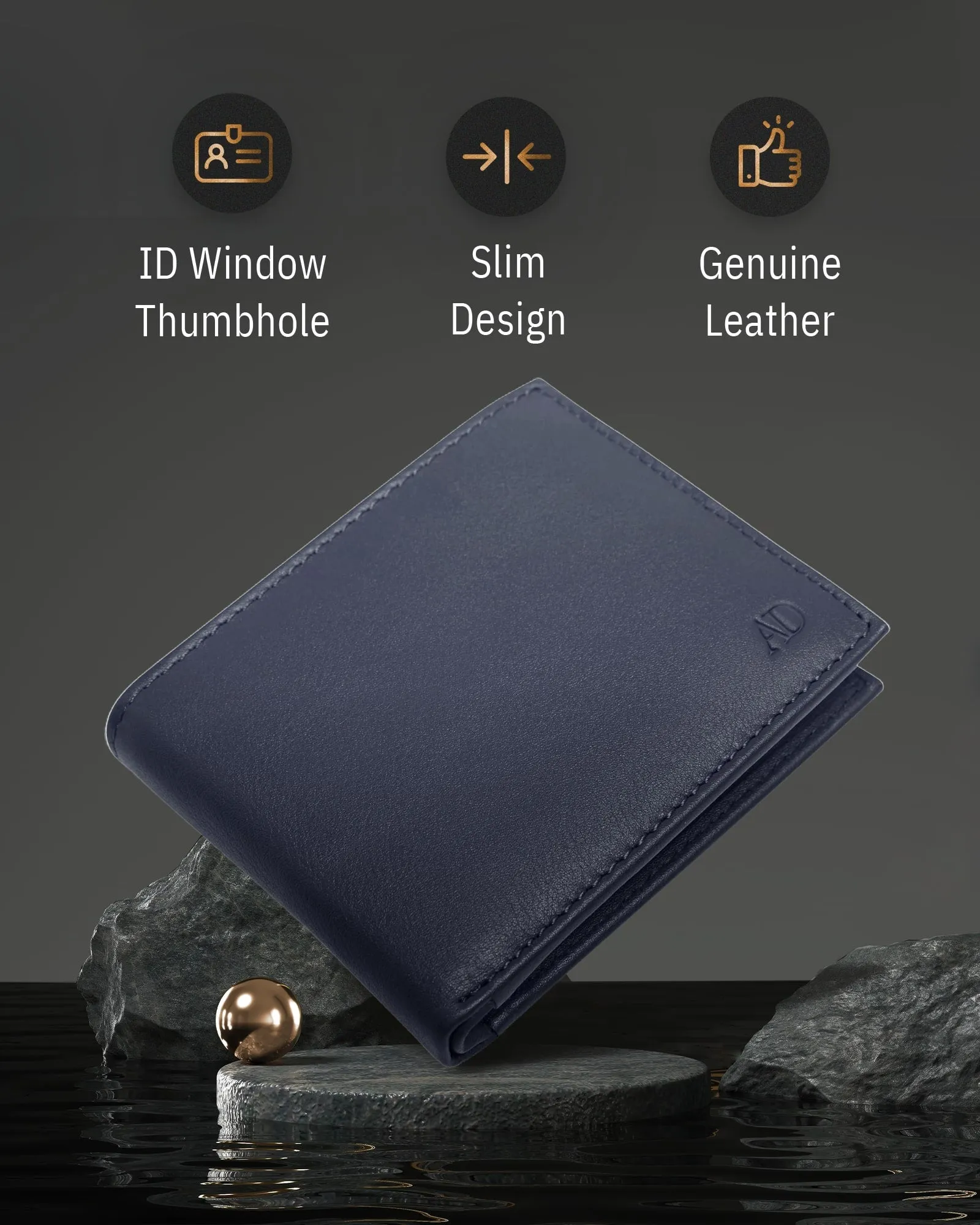 Leather Bifold Wallet with Flip-Up ID Window - Image 44