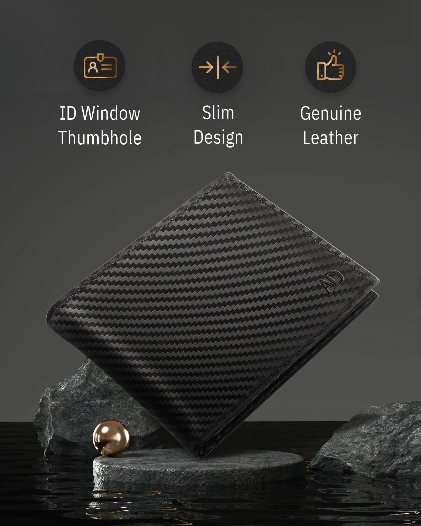 Leather Bifold Wallet with Flip-Up ID Window - Image 7