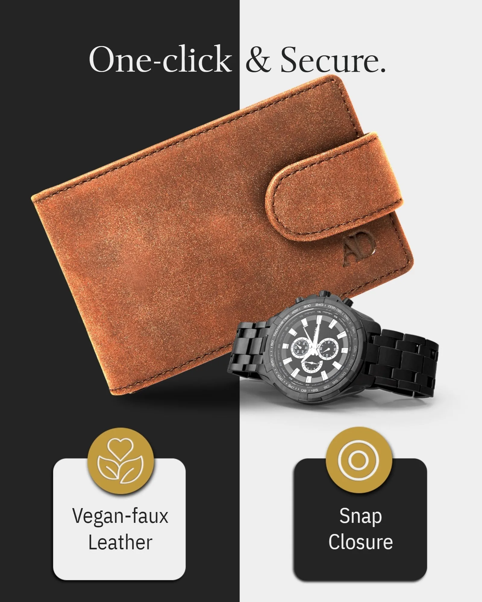 Vegan Leather Bifold Wallet with Removable Money Clip - Image 15