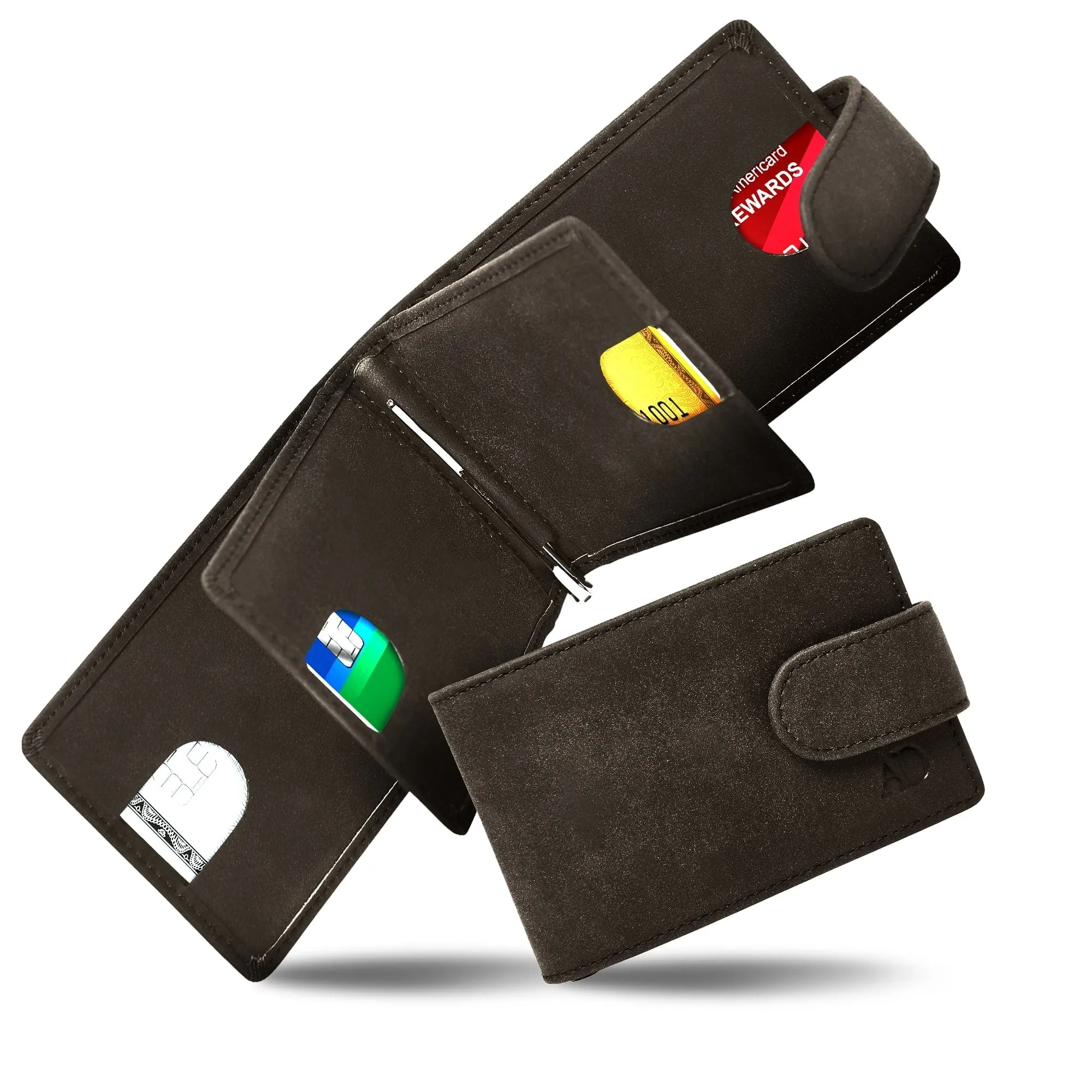 Vegan Leather Bifold Wallet with Removable Money Clip - Image 19
