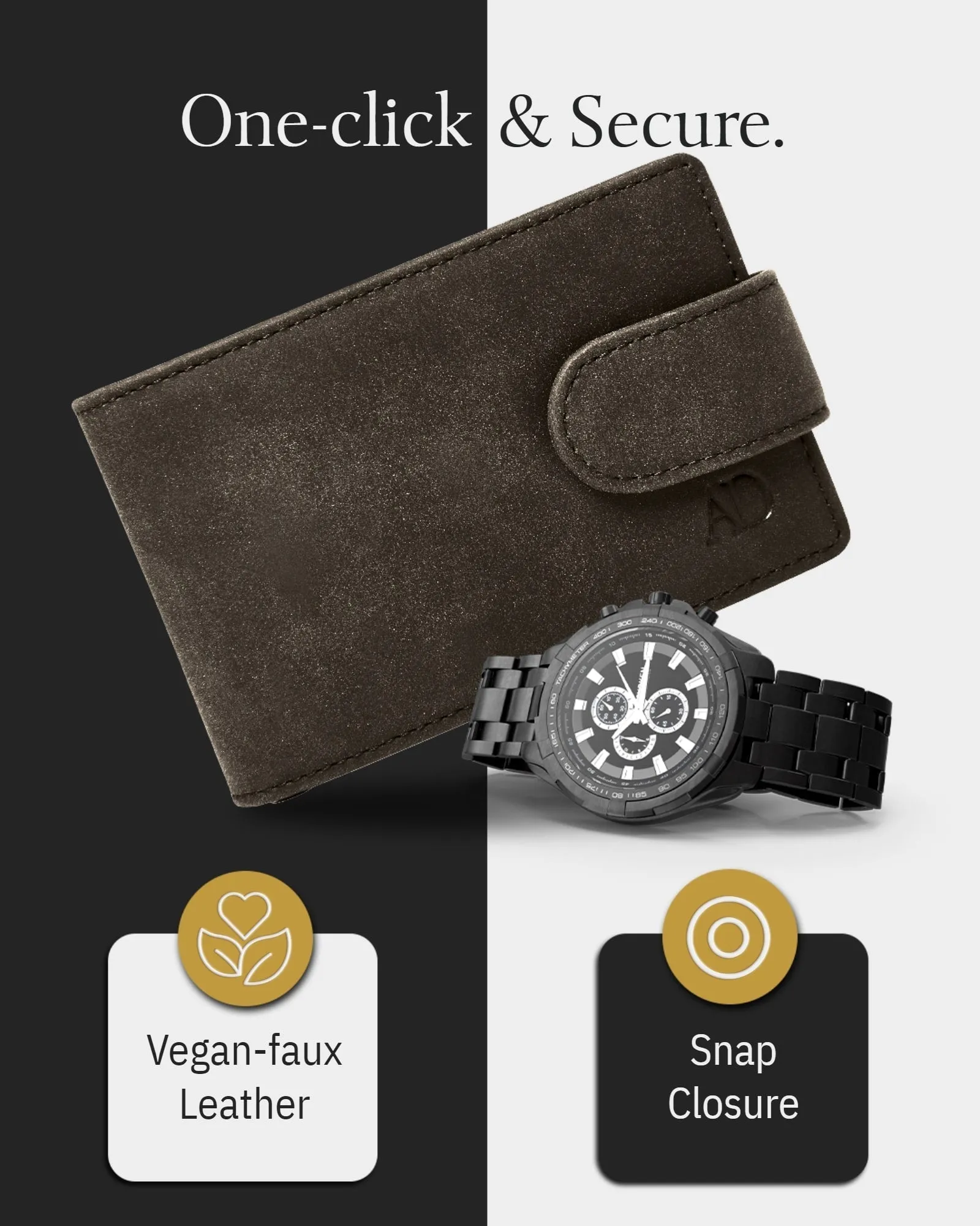 Vegan Leather Bifold Wallet with Removable Money Clip - Image 21