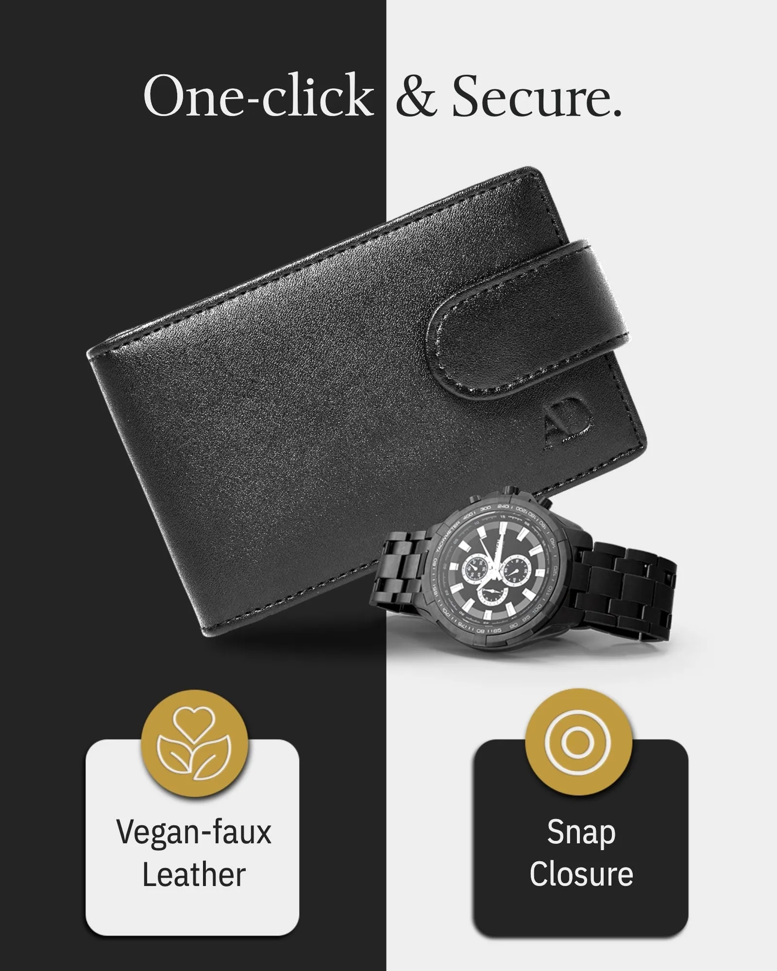 Vegan Leather Bifold Wallet with Removable Money Clip - Image 3