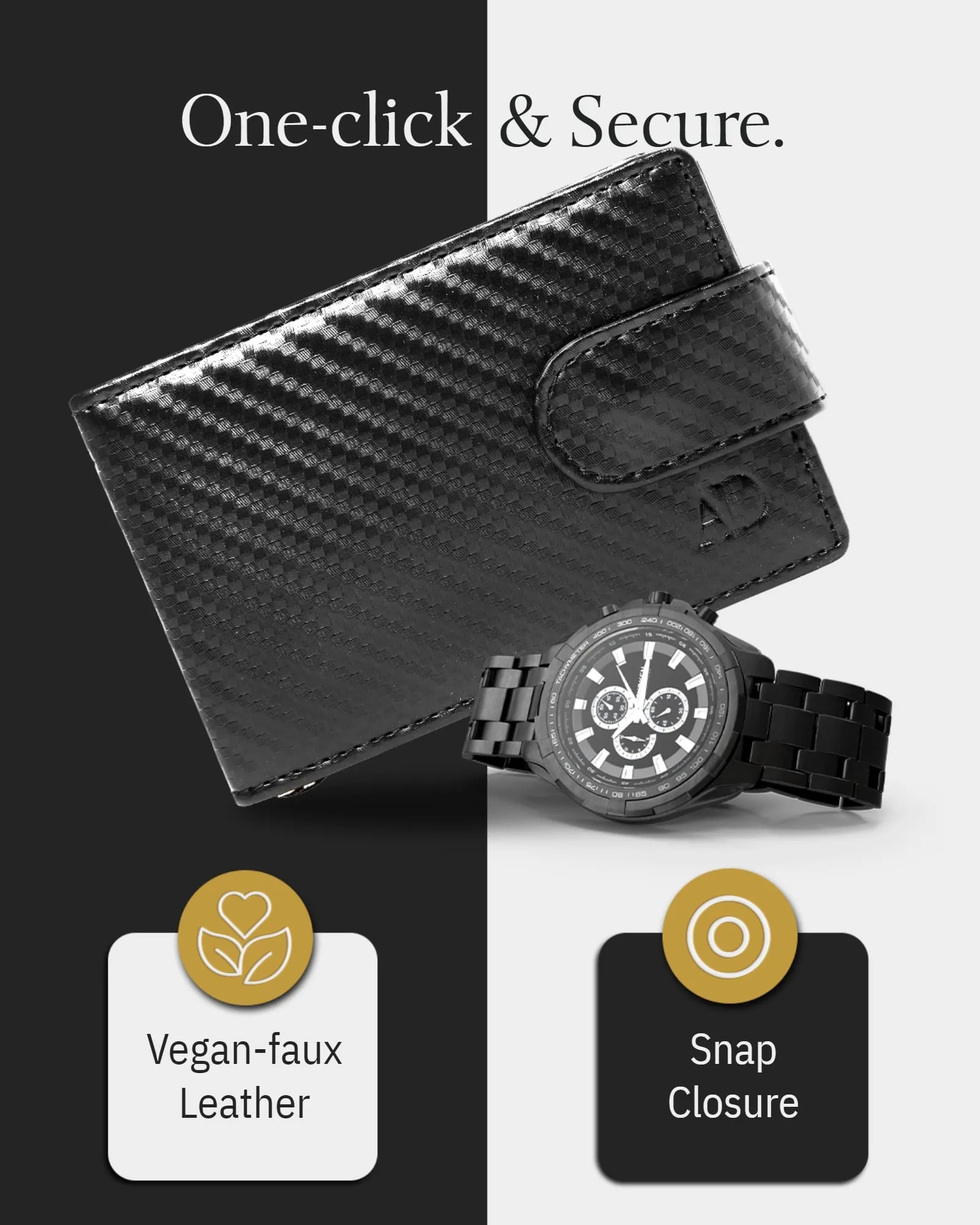 Vegan Leather Bifold Wallet with Removable Money Clip - Image 9