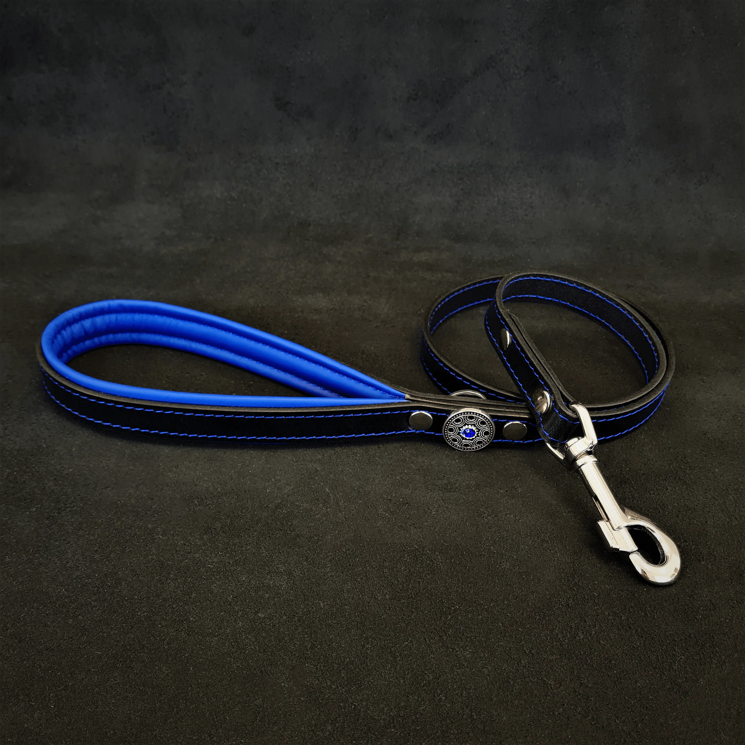 ''Bijou'' Big Dog Harness. Black & Blue - Image 2