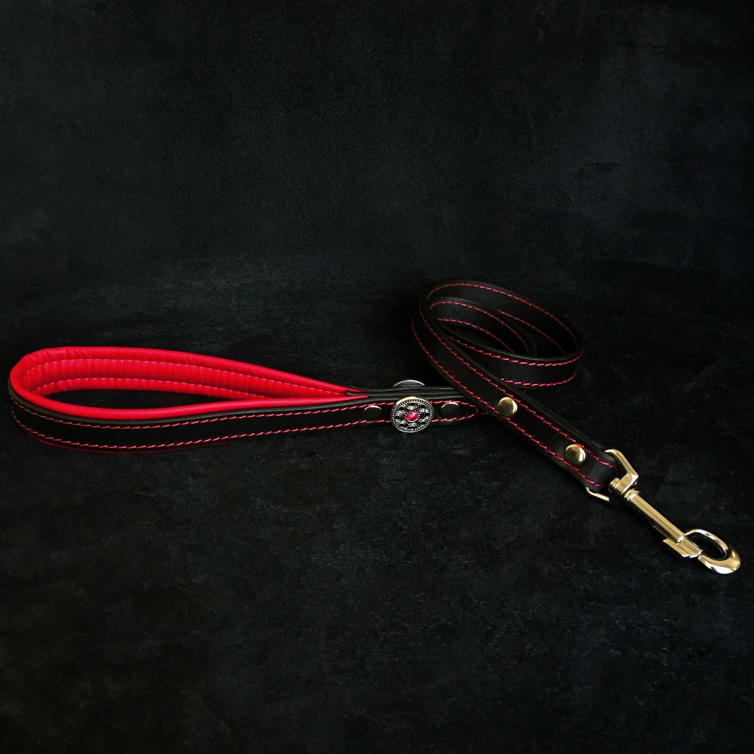 "Bijou" Big Dog Harness. Black & Red - Image 3