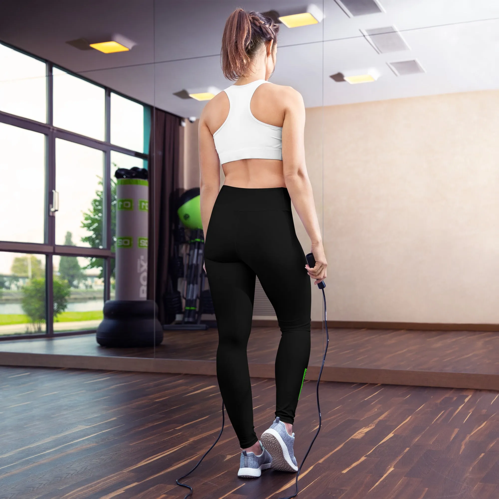 Black/Green GG Leggings - Image 5