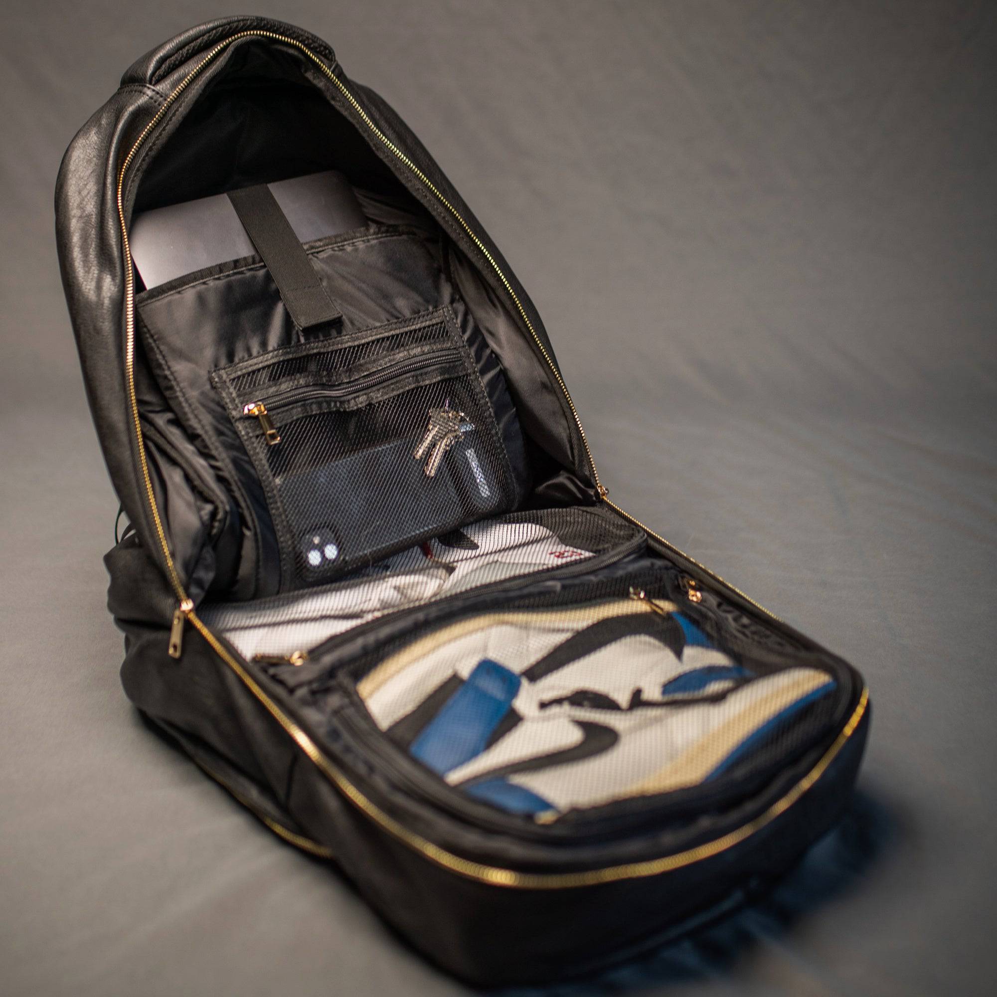 Black Leather Daily Commuter Bag XL - Image 3