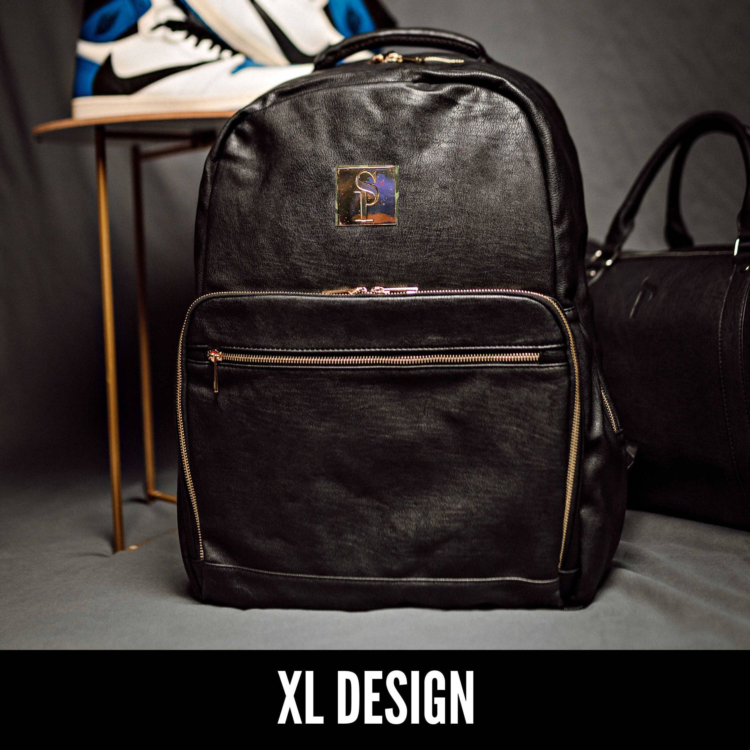 Black Leather Daily Commuter Bag XL - Image 6