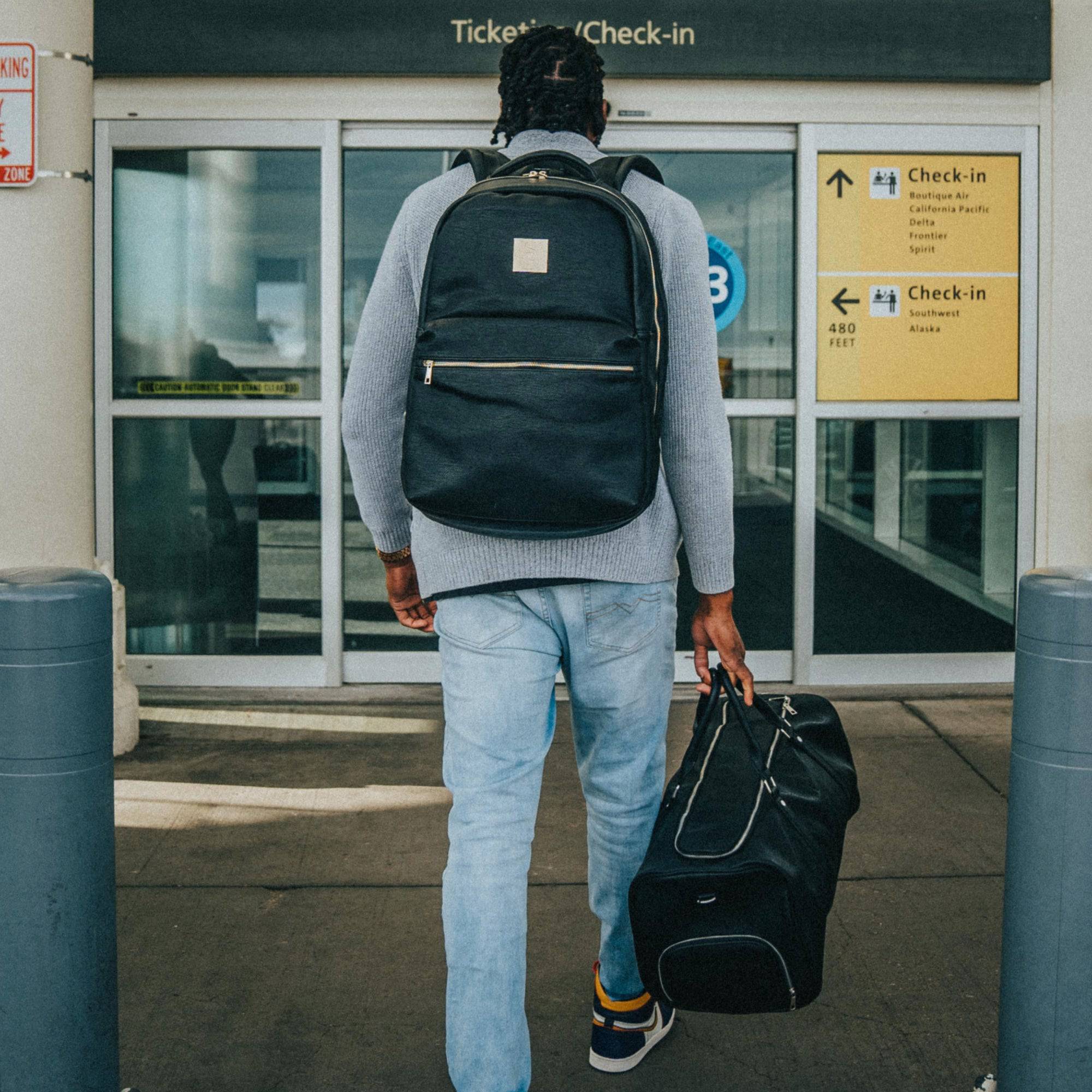 Black Leather Duffel Bag - Image 8