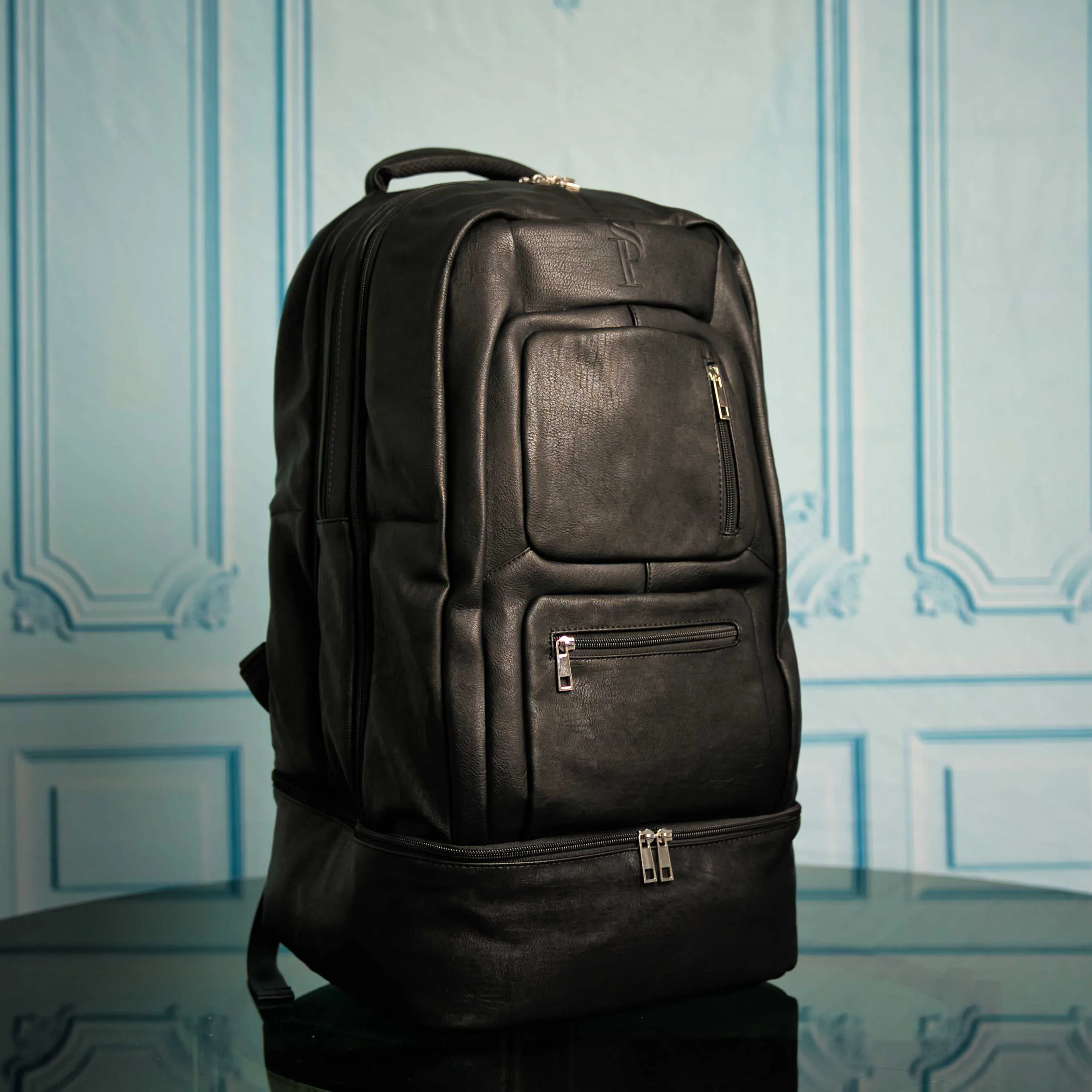 Black Leather Signature Bag Set (Signature Backpack and Duffle Bag) - Image 2