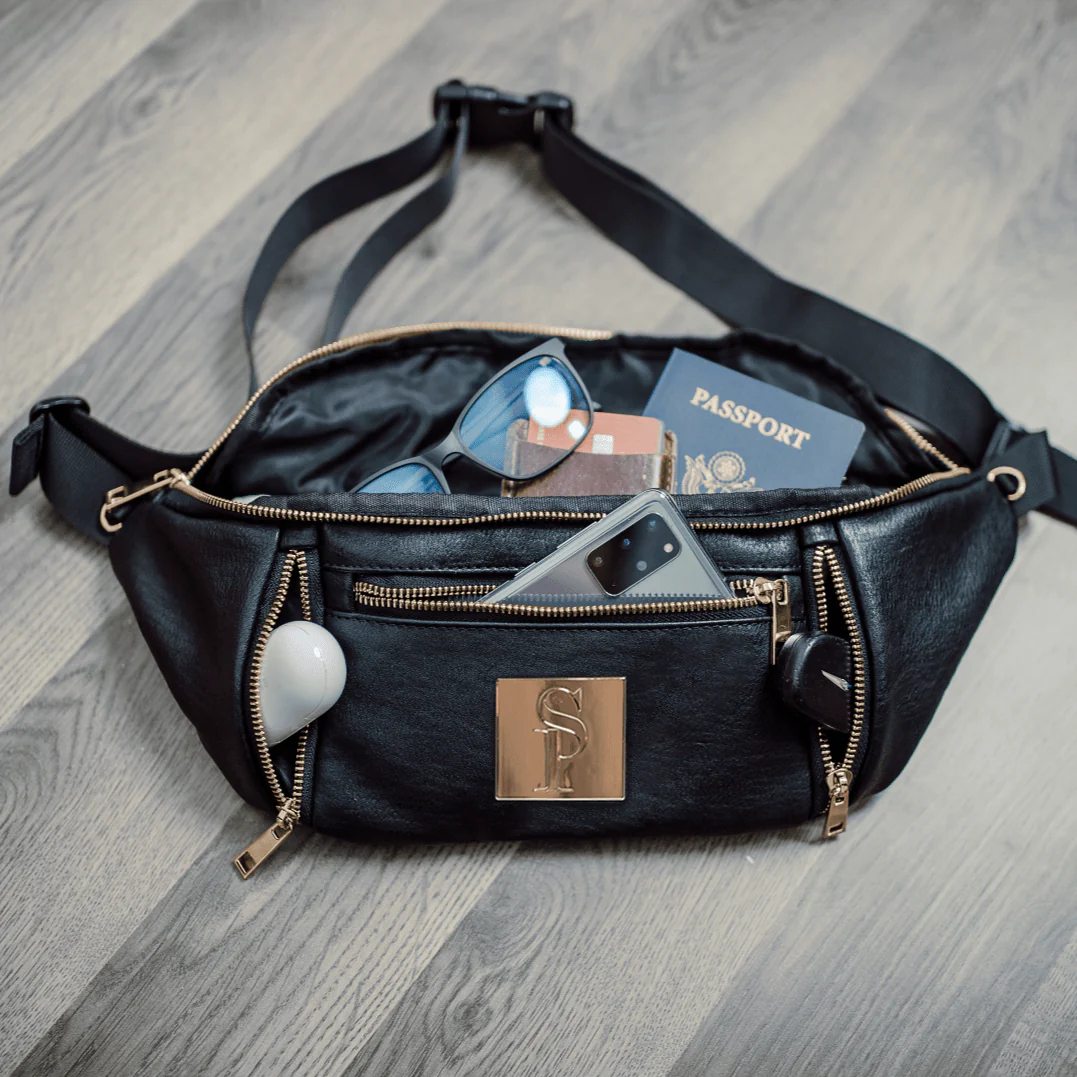 Black Leather Sling Bag - Image 2