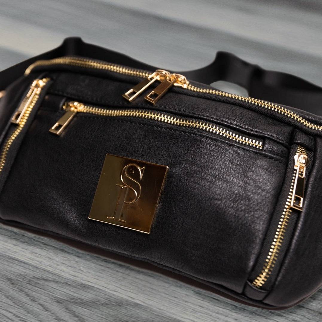 Black Leather Sling Bag - Image 3