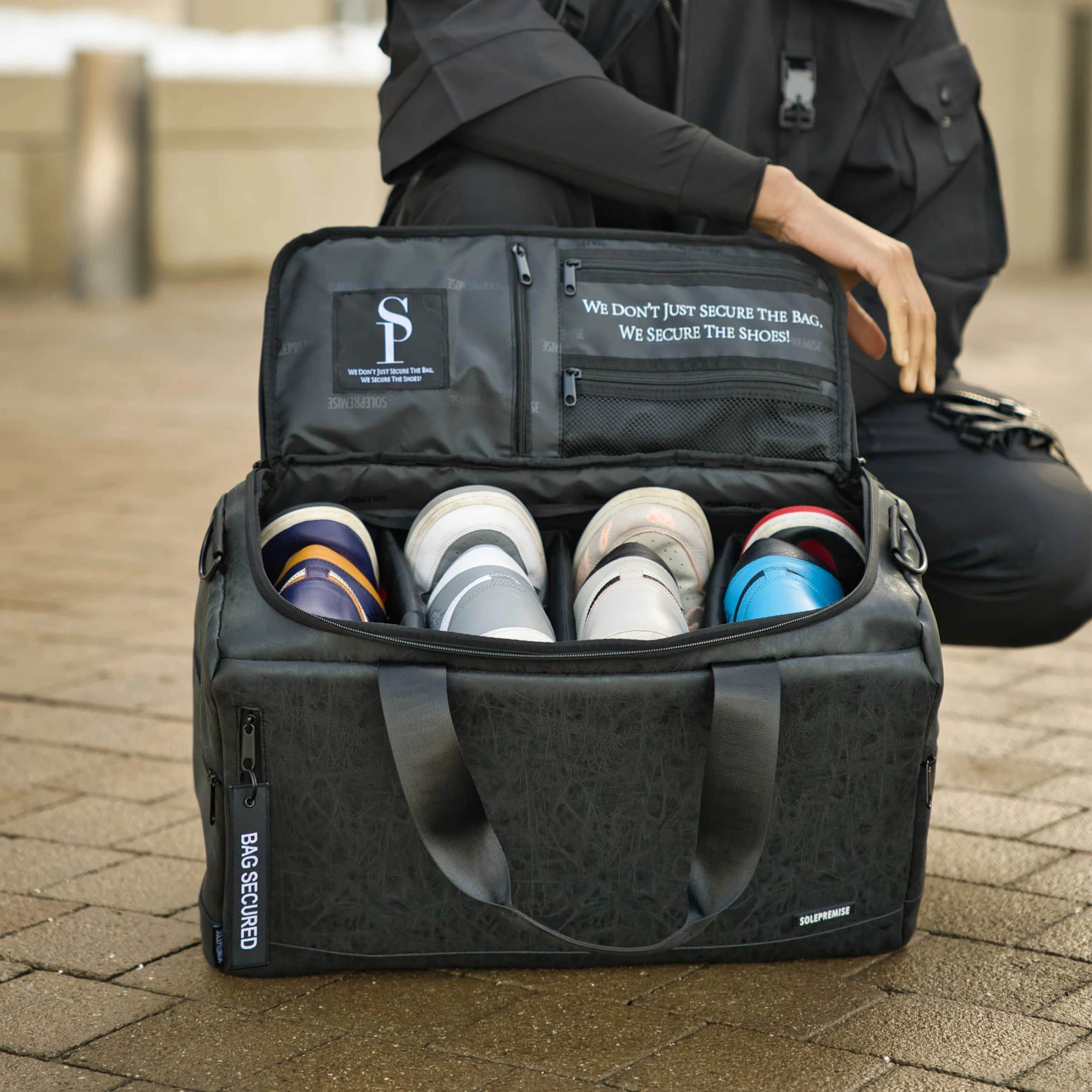 Black Leather Sneaker Duffle - Image 3