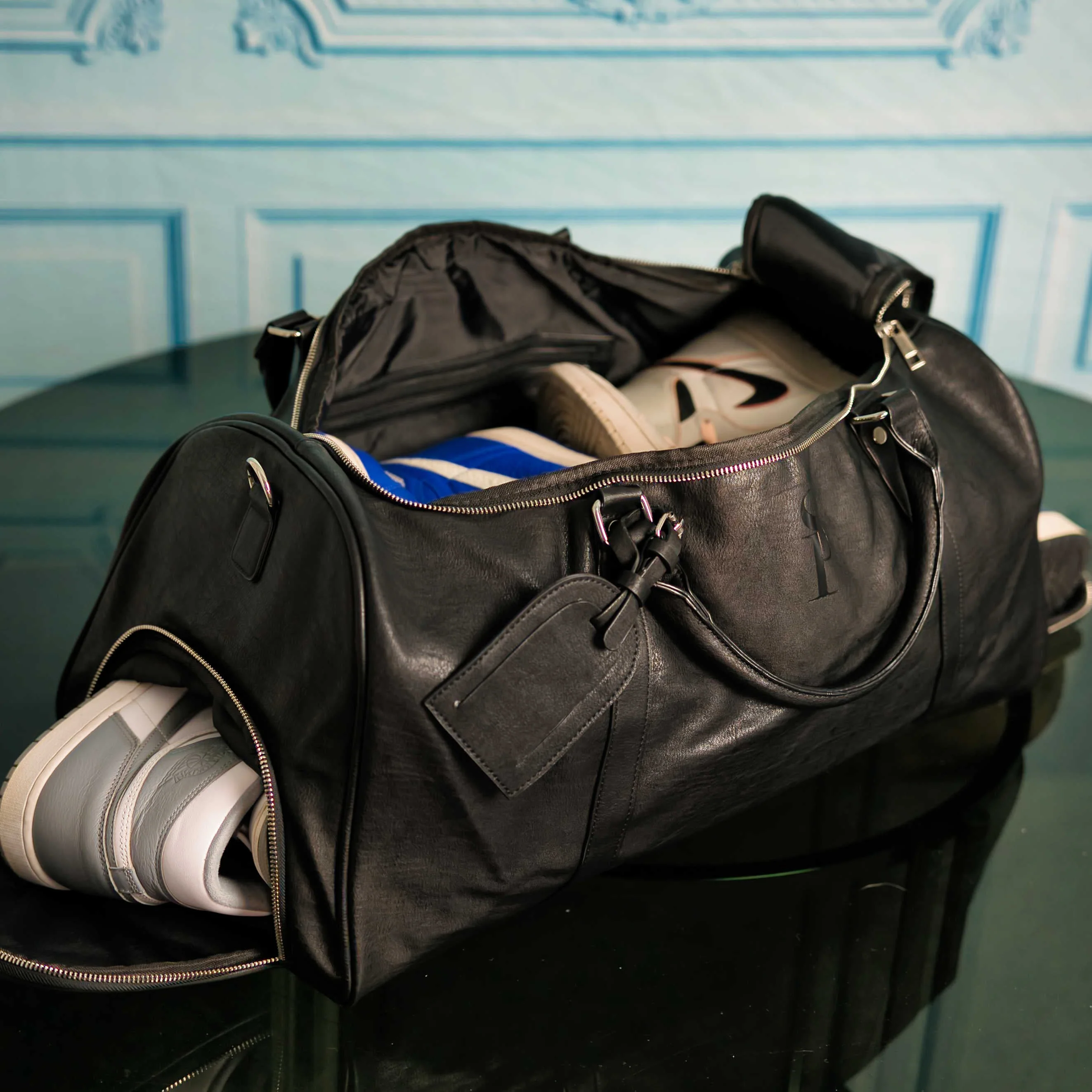 Black Leather XL Signature Bag Set (XL Signature Backpack and Duffle Bag) - Image 10