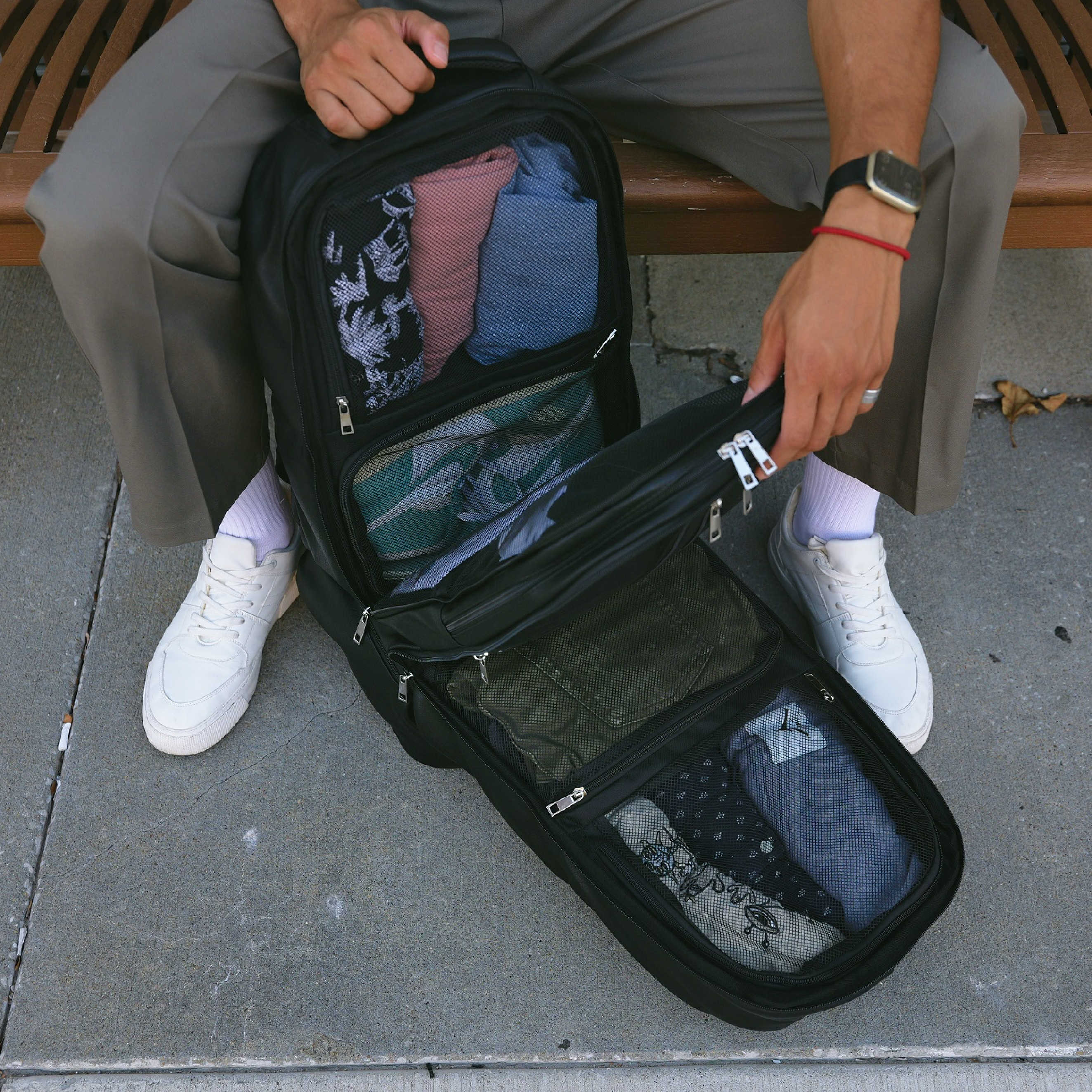 Black Leather XL Signature Bag Set (XL Signature Backpack and Duffle Bag) - Image 11
