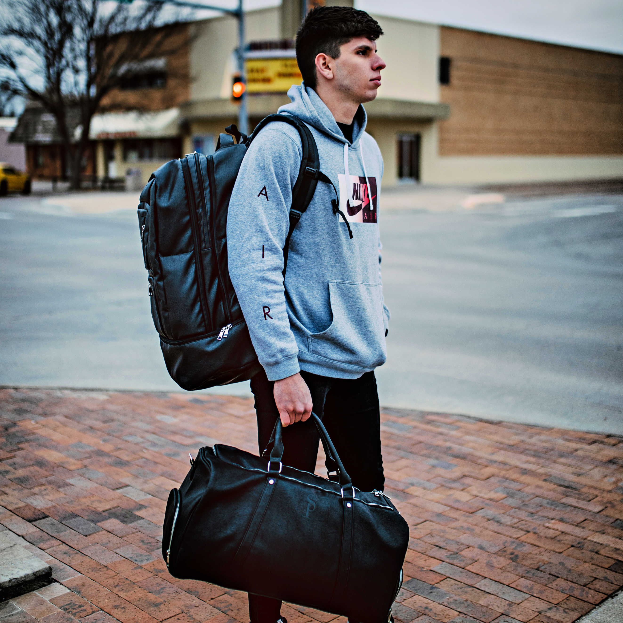 Black Leather XL Signature Bag Set (XL Signature Backpack and Duffle Bag) - Image 6