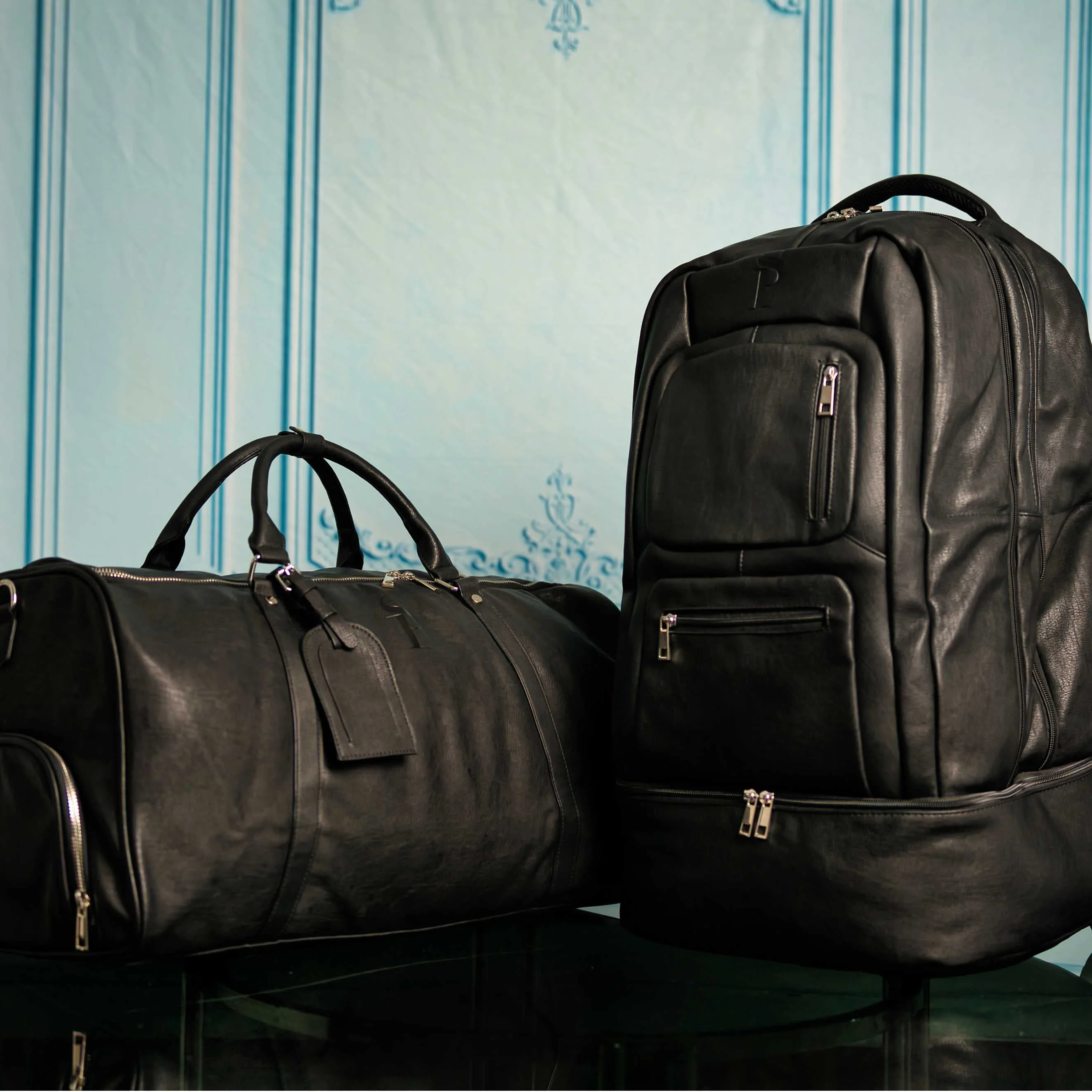 Black Leather XL Signature Bag Set (XL Signature Backpack and Duffle Bag) - Image 9