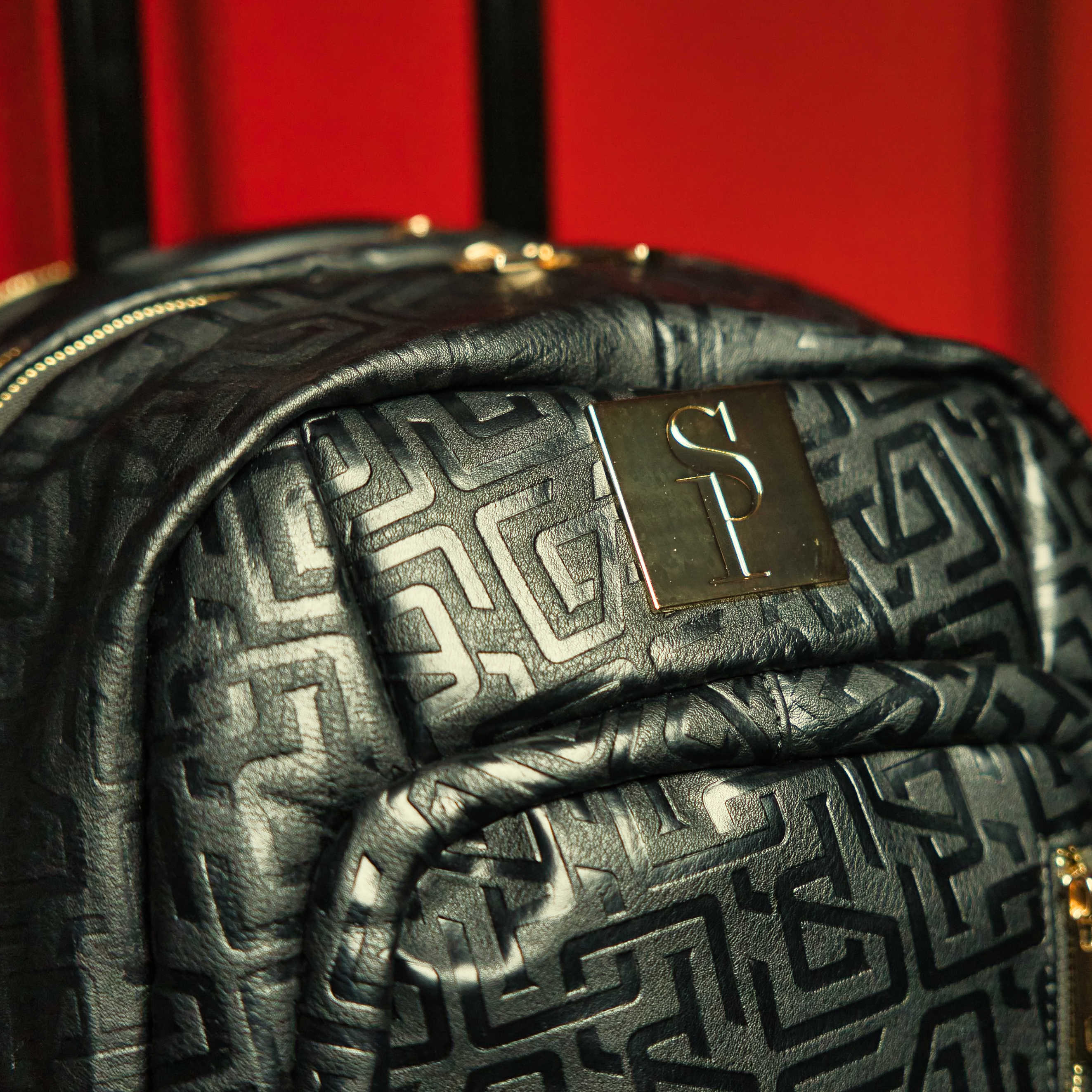Black Monogram Leather Carry-On Roller Bag - Image 6