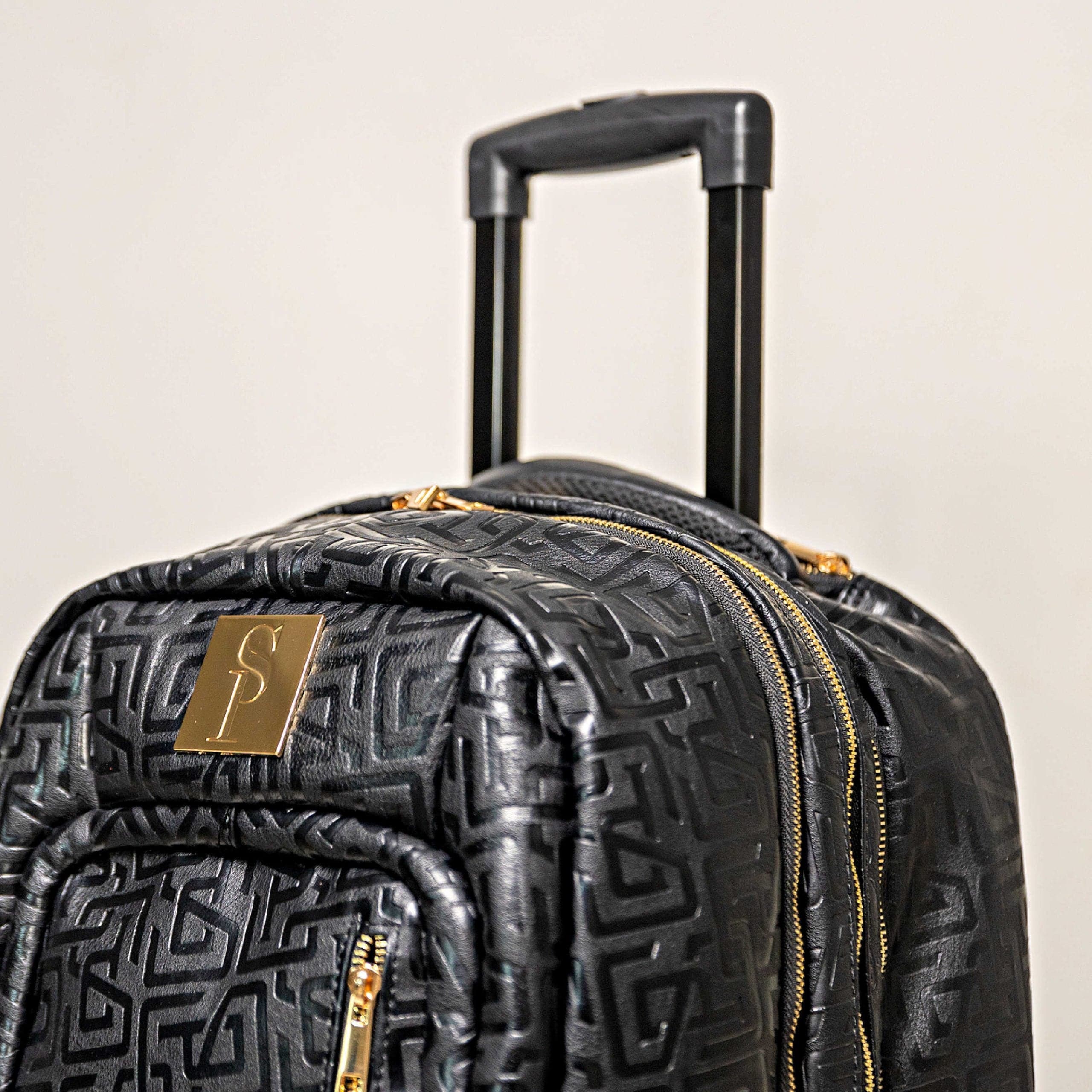 Black Monogram Leather Carry-On Roller Bag - Image 7