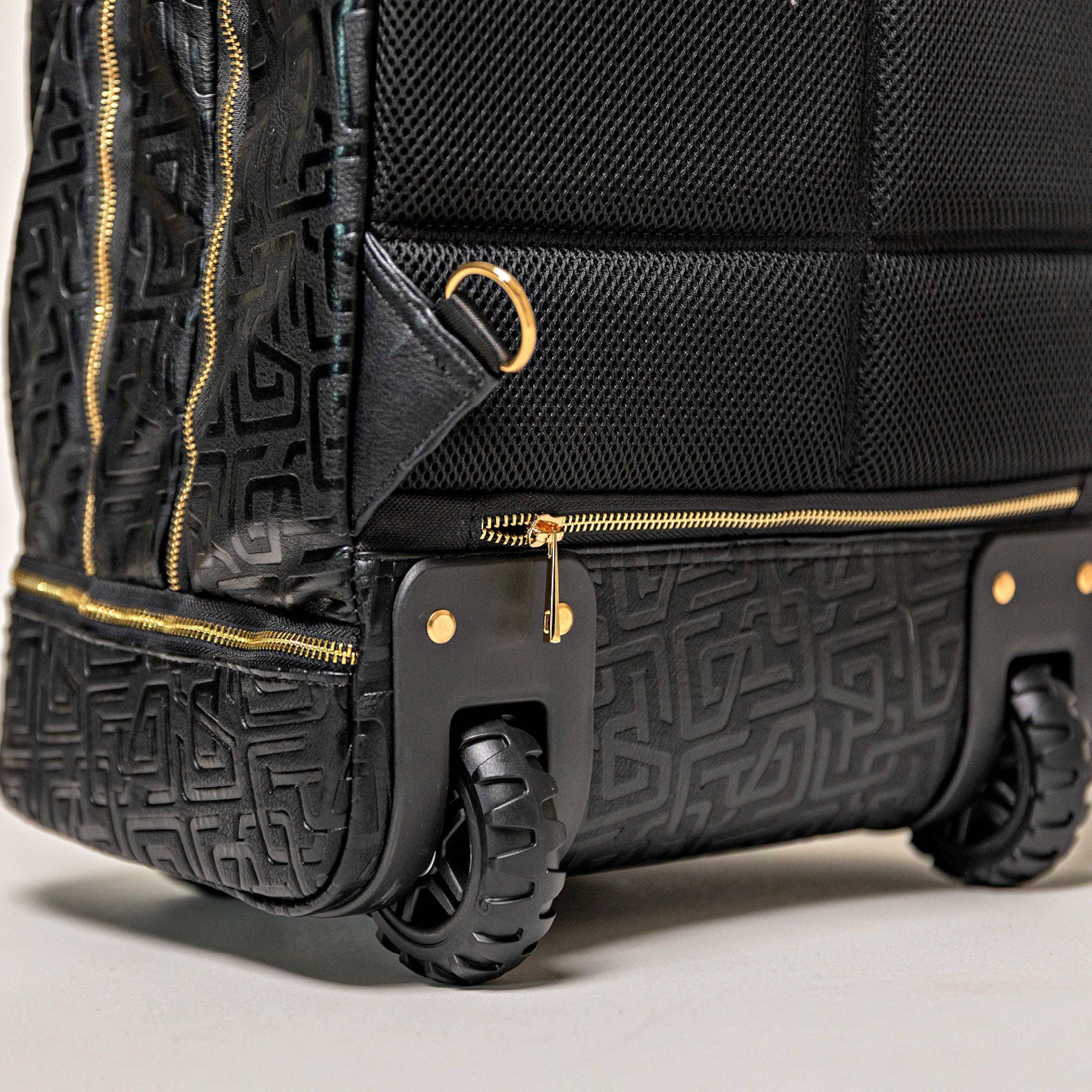 Black Monogram Leather Carry-On Roller Bag - Image 8