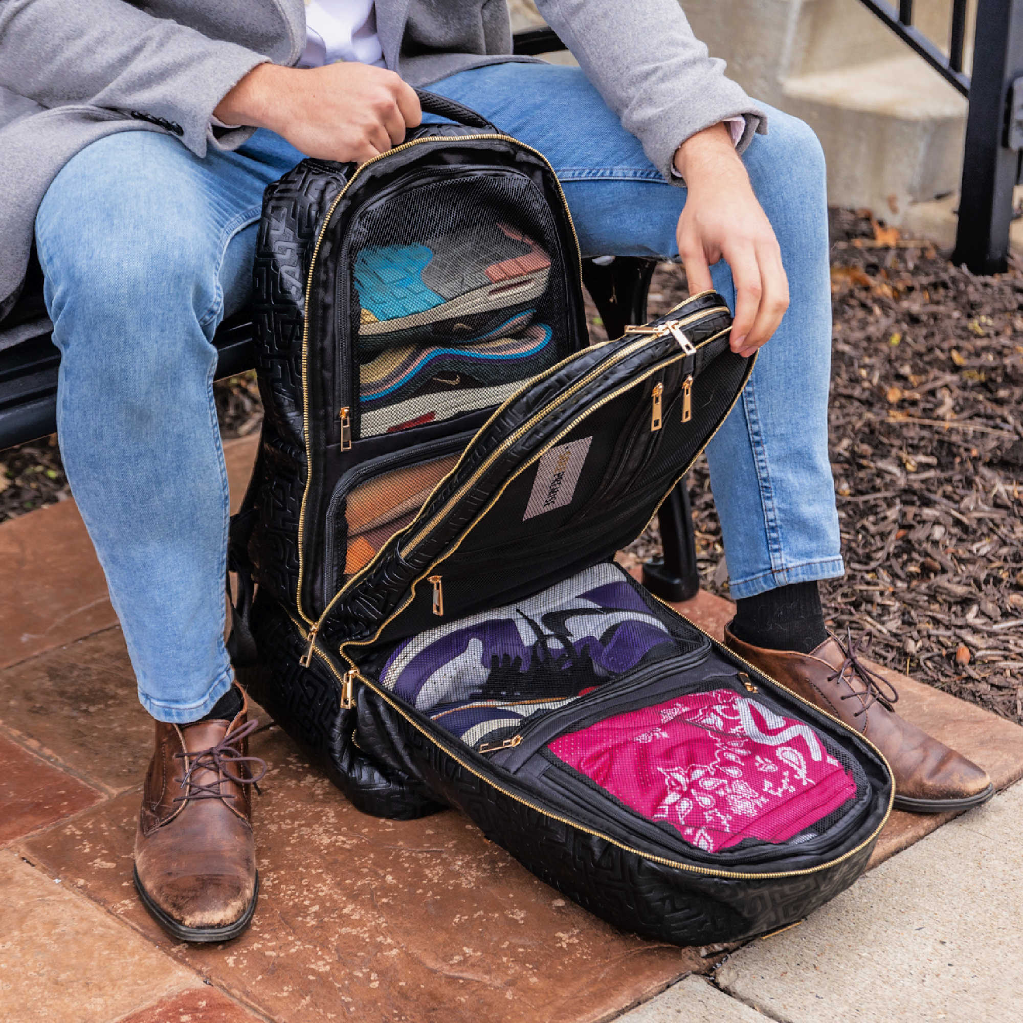 Black Monogram Leather Patented Carry-On Backpack (Only 150 Made) - Image 3